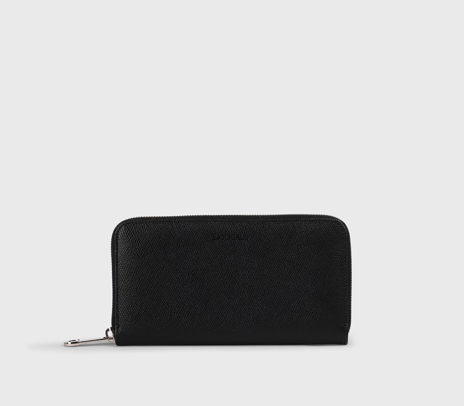 Portafoglio continental in pelle palmellata nero