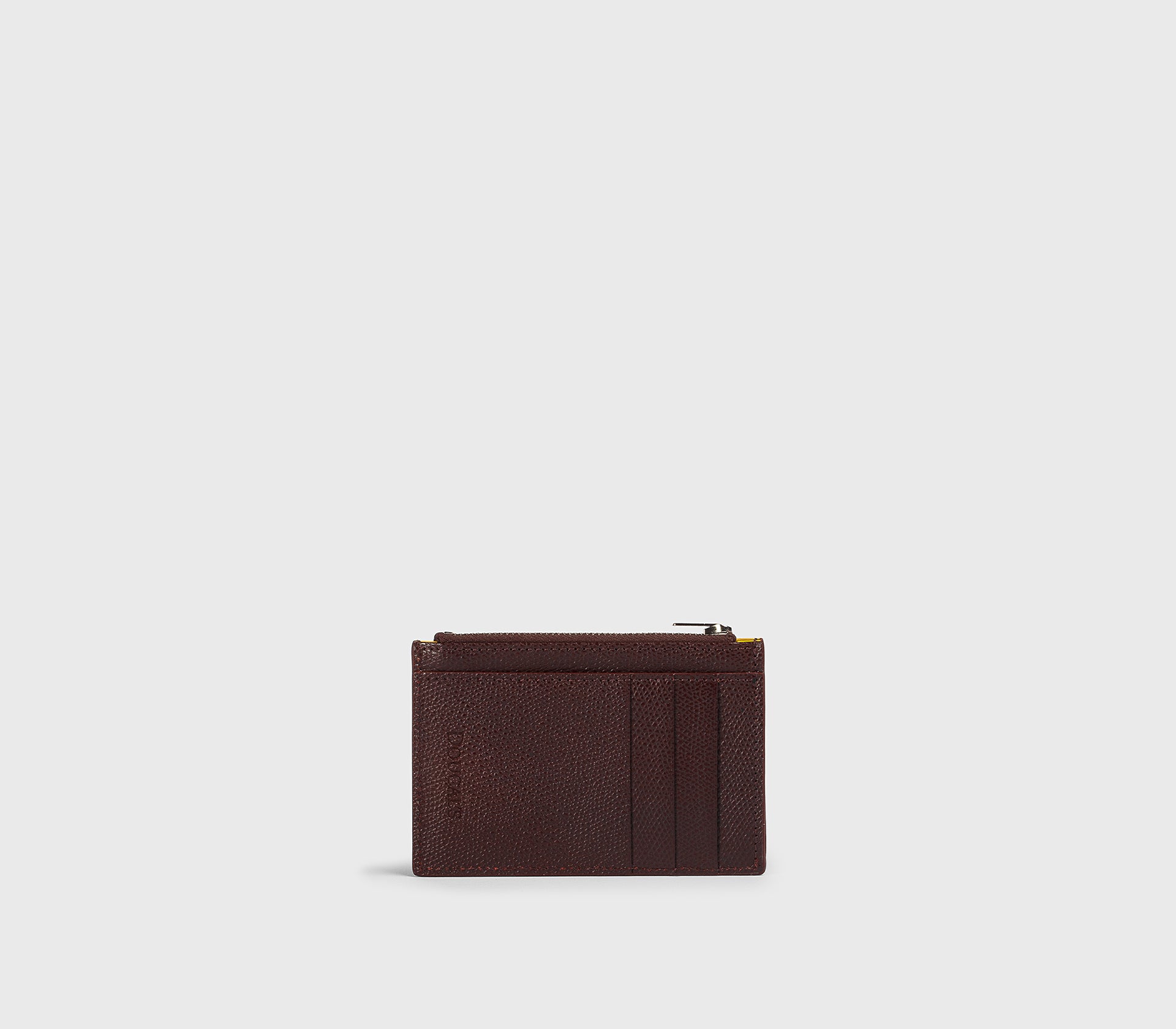 Porte-cartes zippé en cuir Palmellato bordeaux