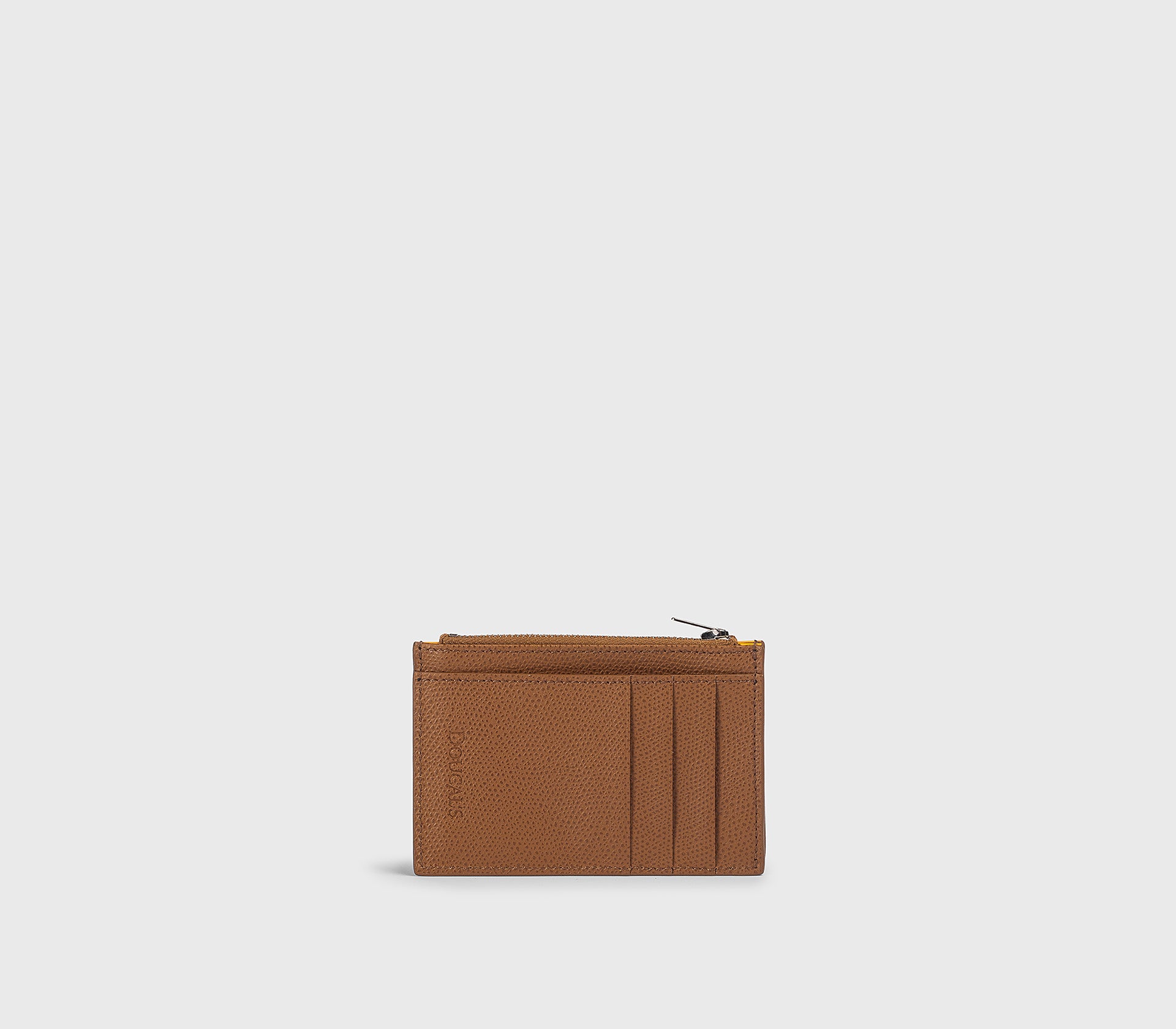 Porta carte e monete in pelle palmellata marrone