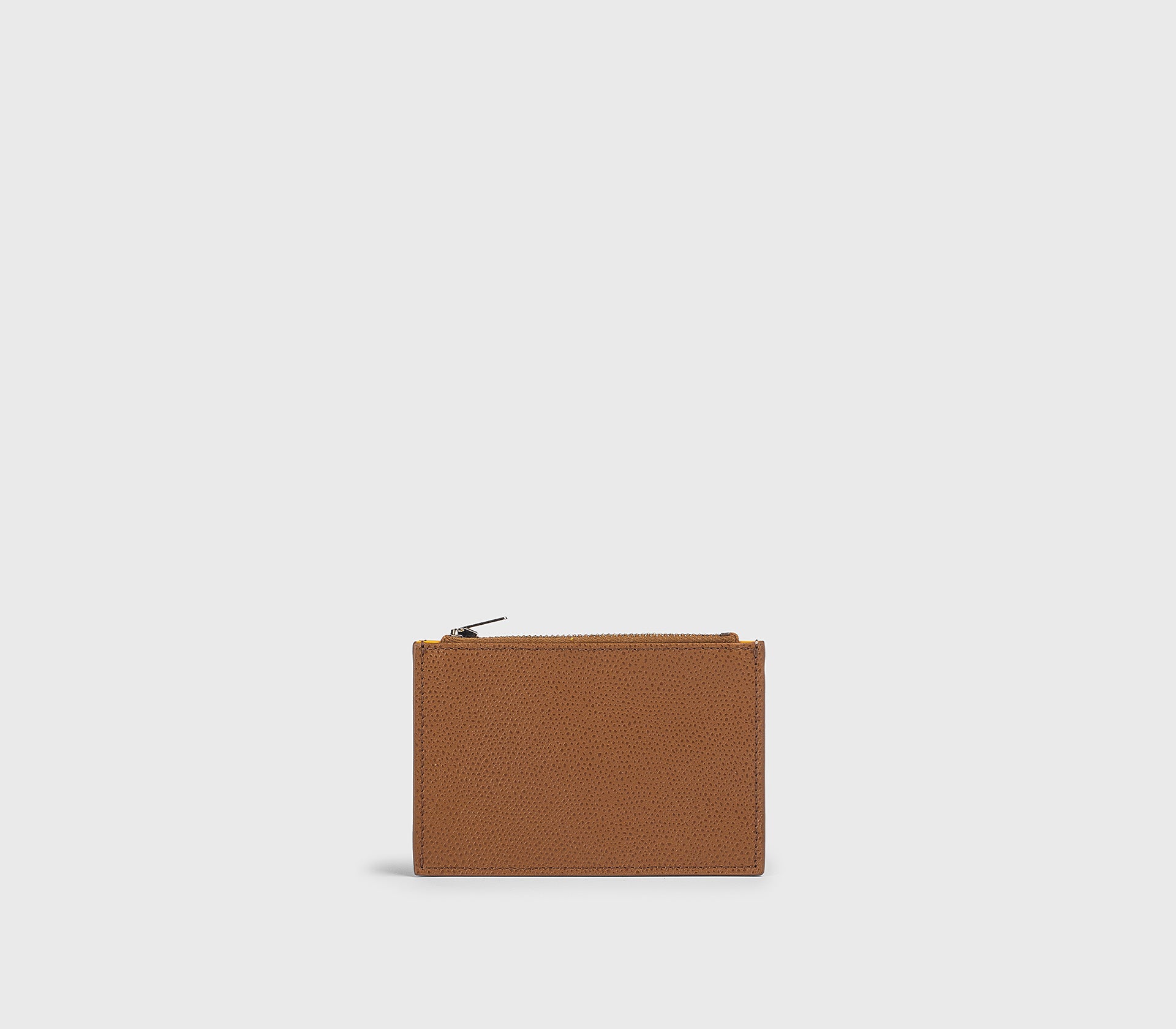 Porta carte e monete in pelle palmellata marrone