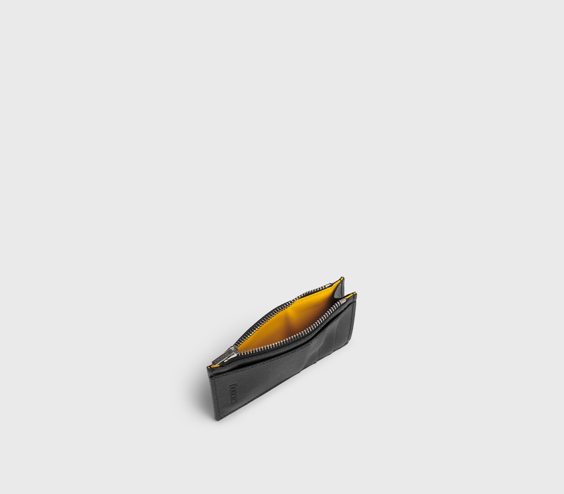 Porta carte e monete in pelle palmellata nero