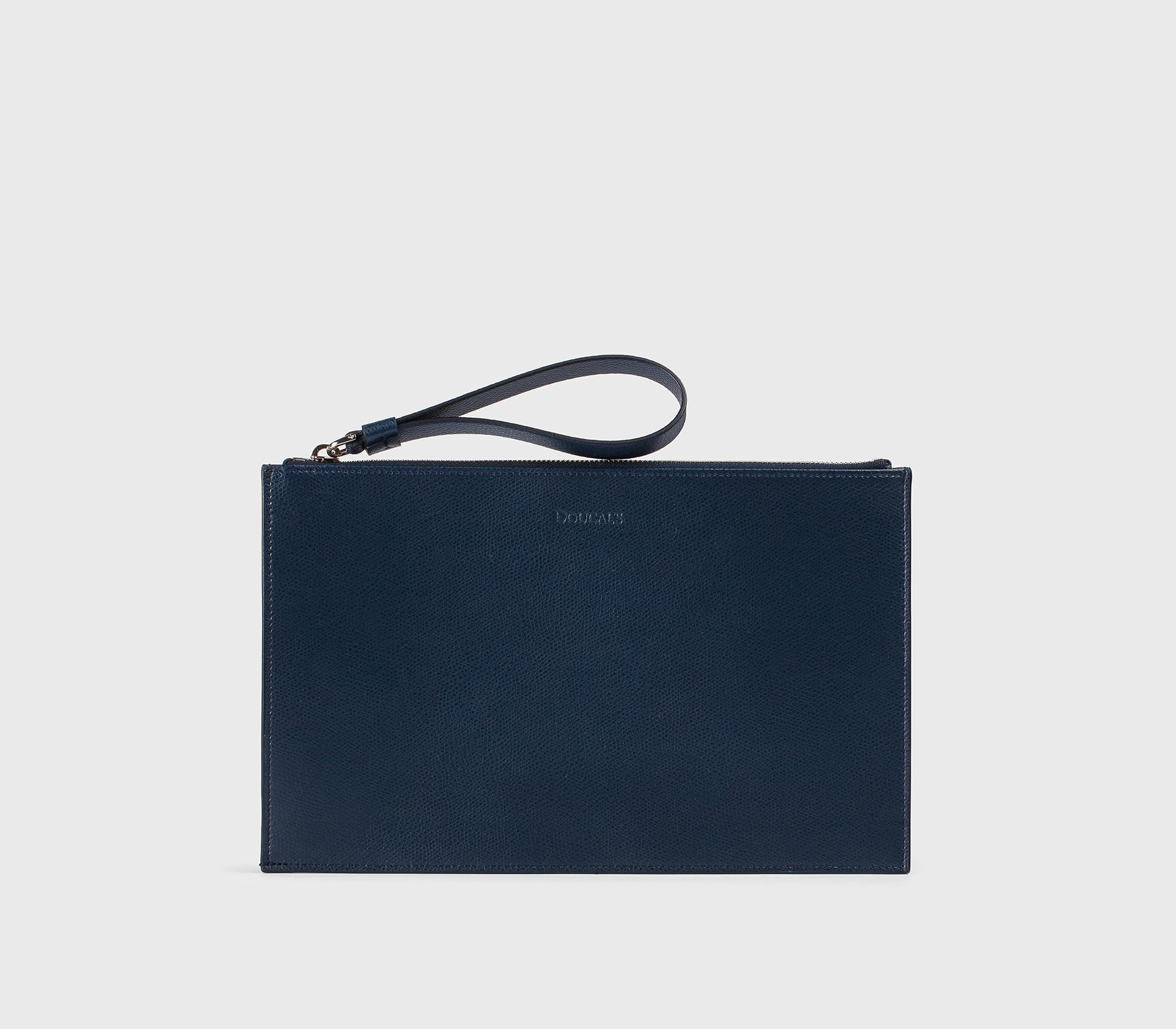 Pochette porta documenti in pelle palmellata navy