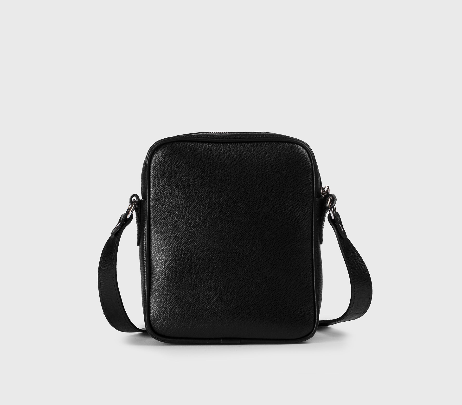 Borsa a tracolla in pelle palmellata nera