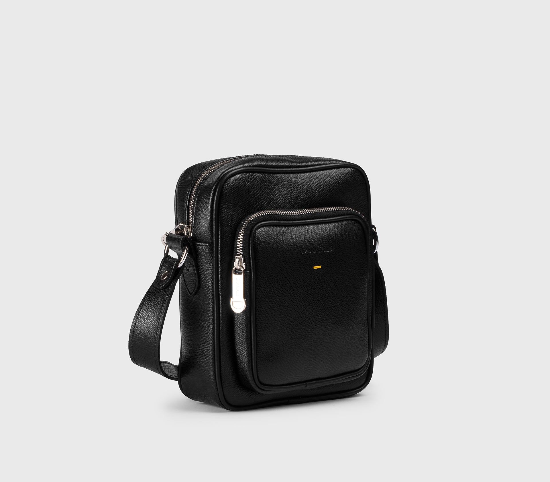 Borsa a tracolla in pelle palmellata nera
