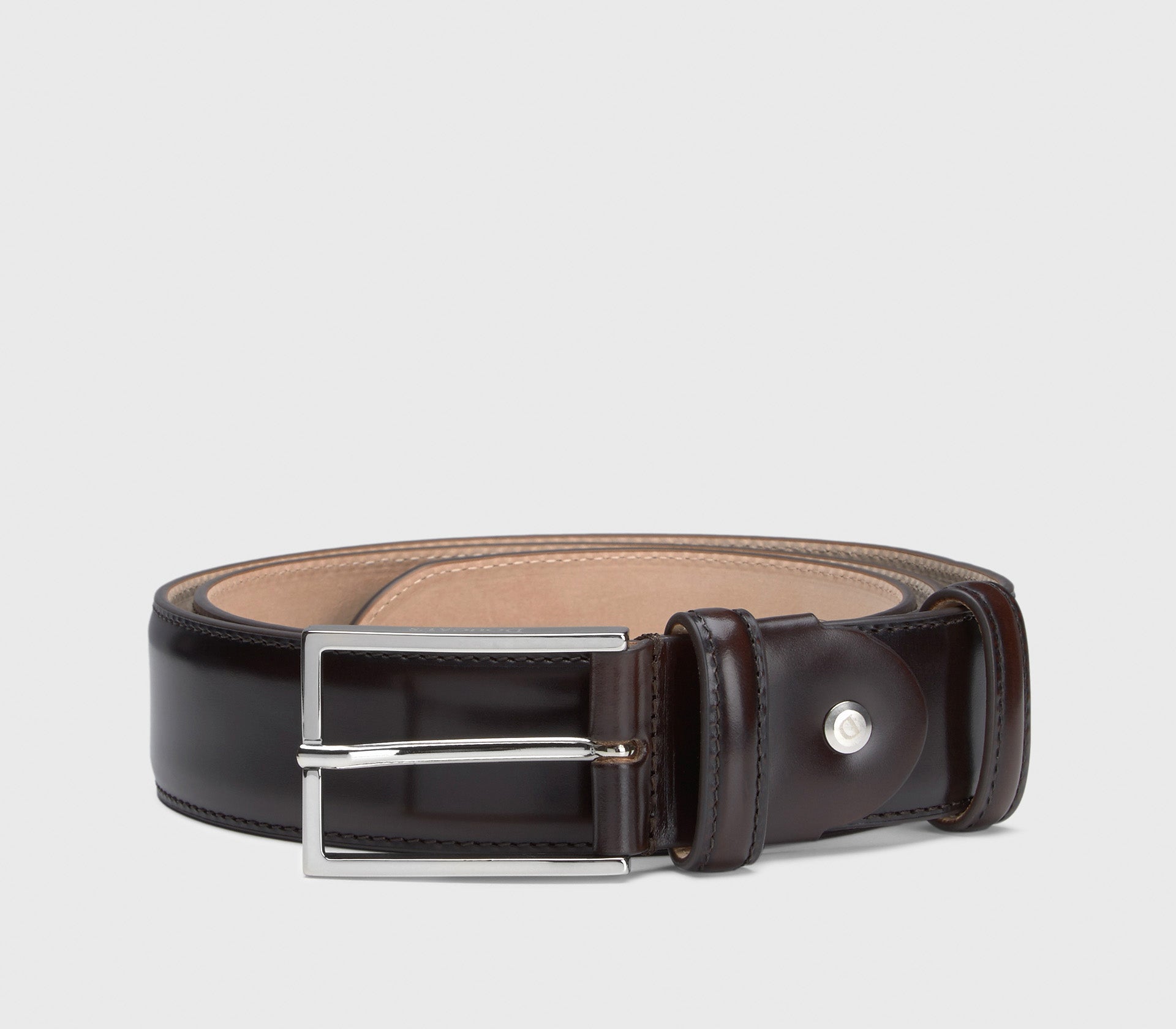 Cintura regolabile in pelle marrone
