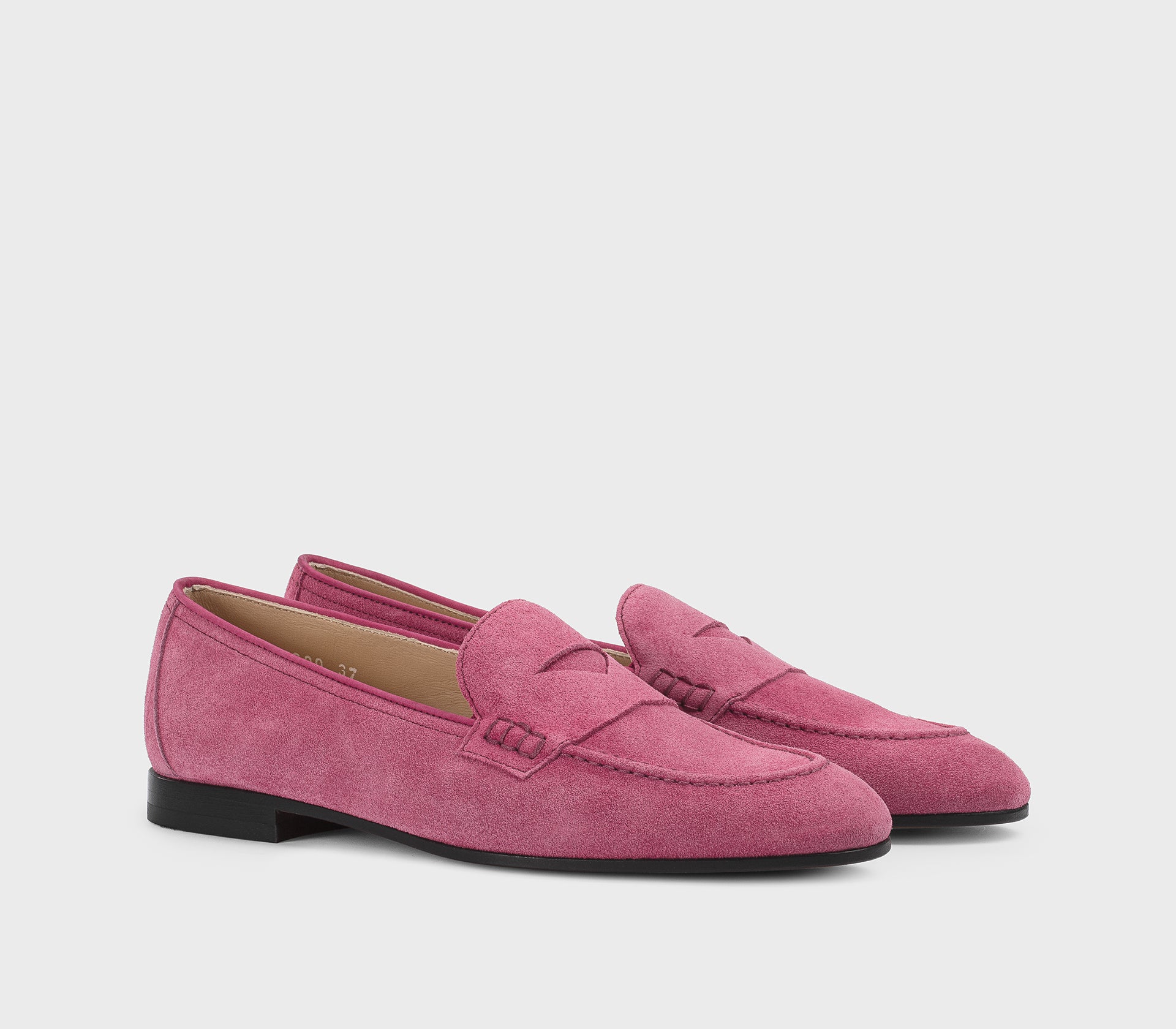 Mocassin en daim fuchsia