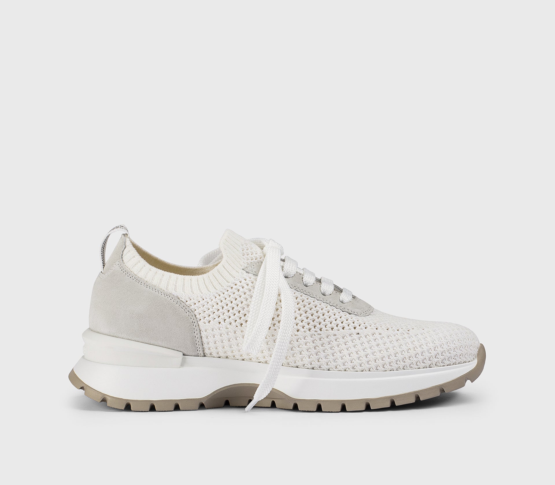DD8765WHINPZ849SW13 - Sneaker in tessuto tecnico e suede bianco "gesso"