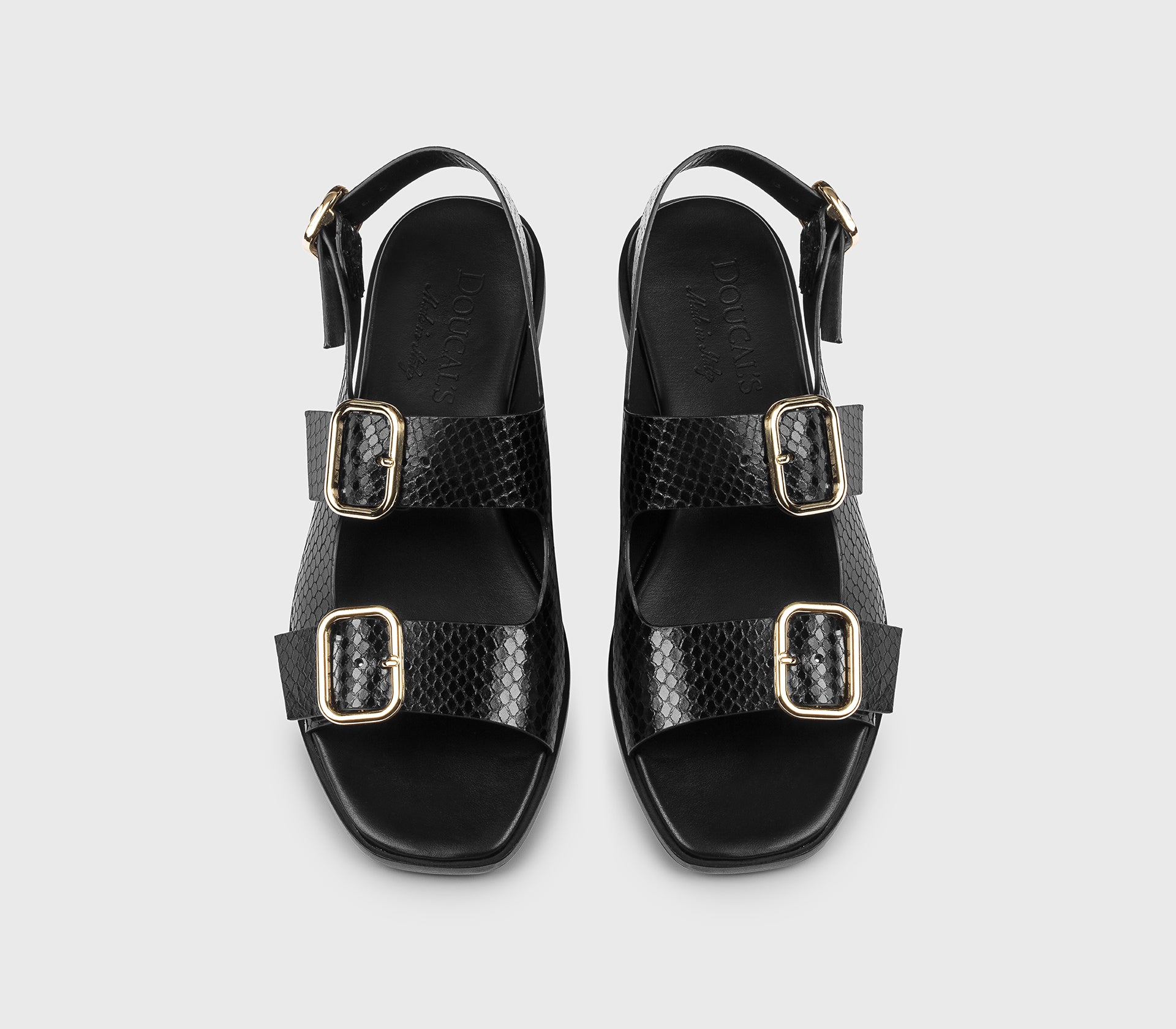 DD8770DEGNUF277NN00 - Sandalo in pelle stampa pitone nero