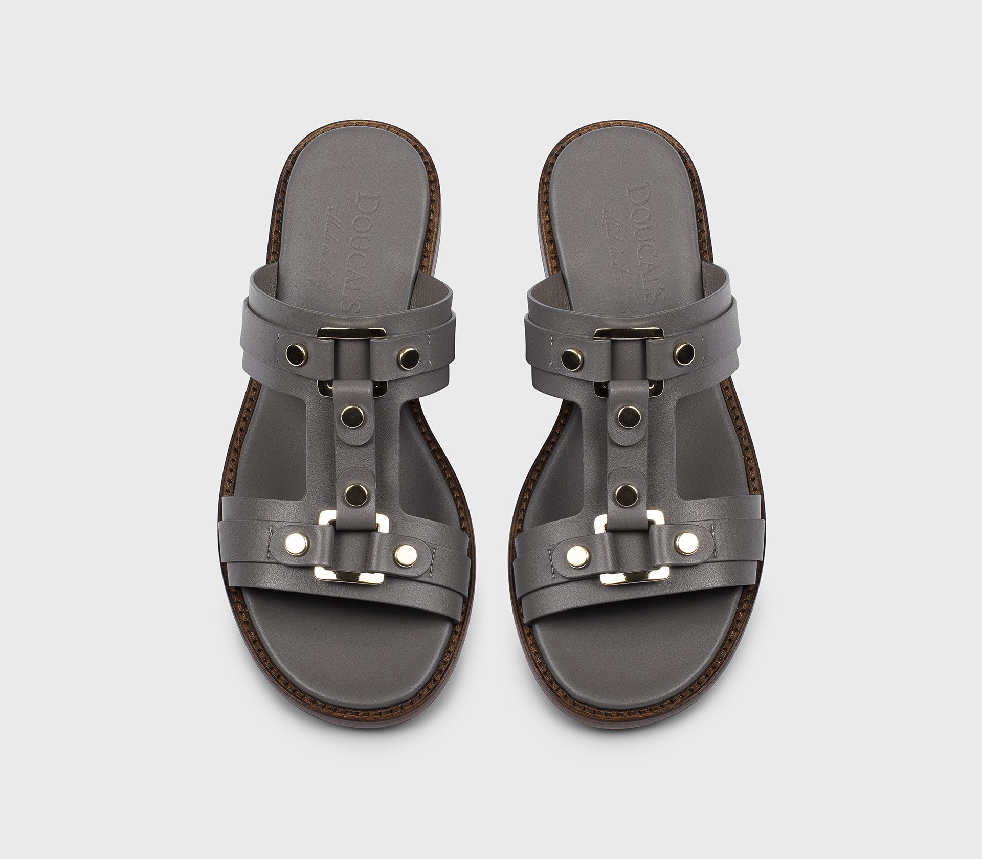 DD8771MARNUF073MN03 - Sandalo con dettagli in metallo in pelle grigio