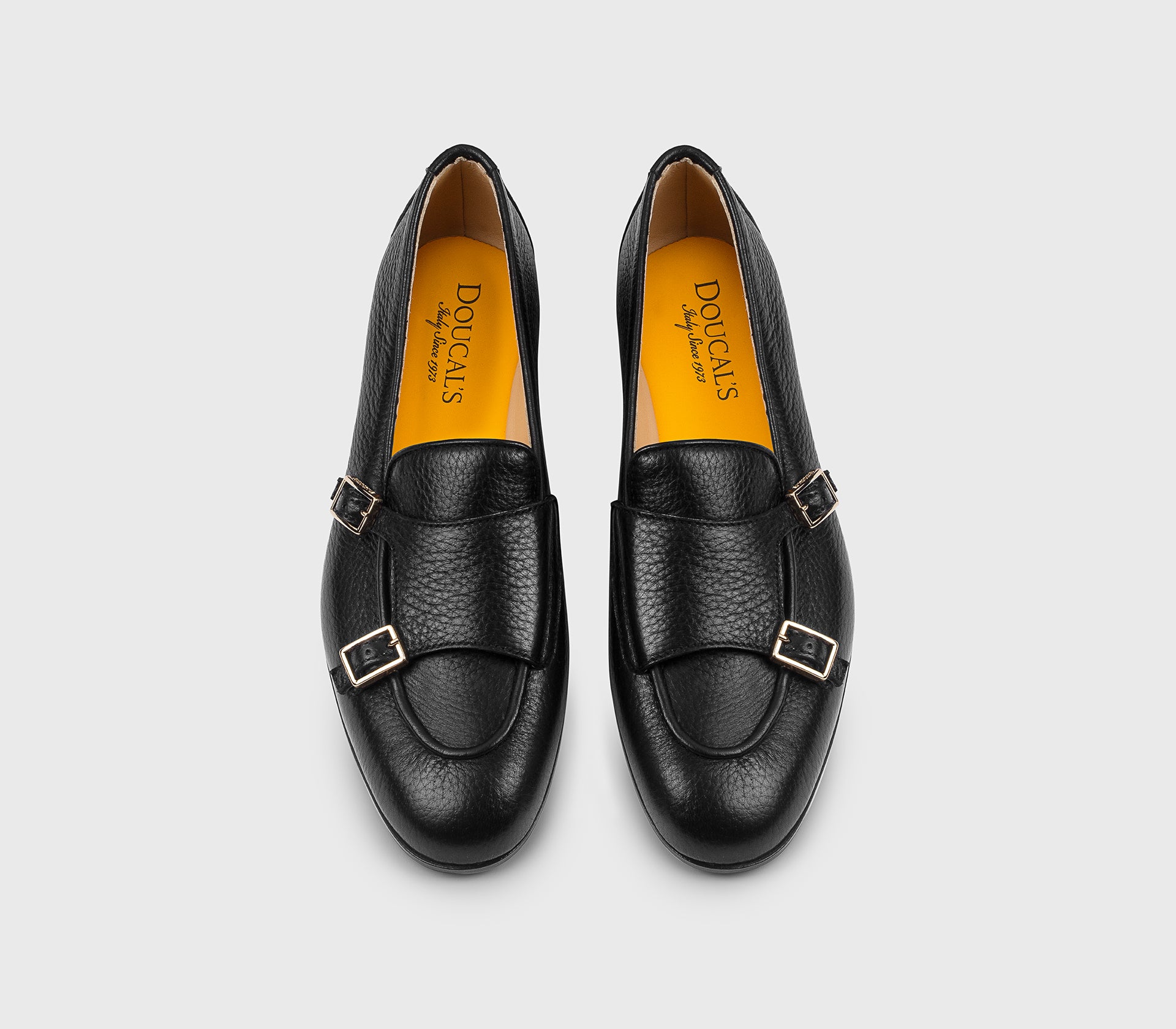 DD8877MEGNUF054NN00 - Mocassino con doppia fibbia in pelle di cervo nero
