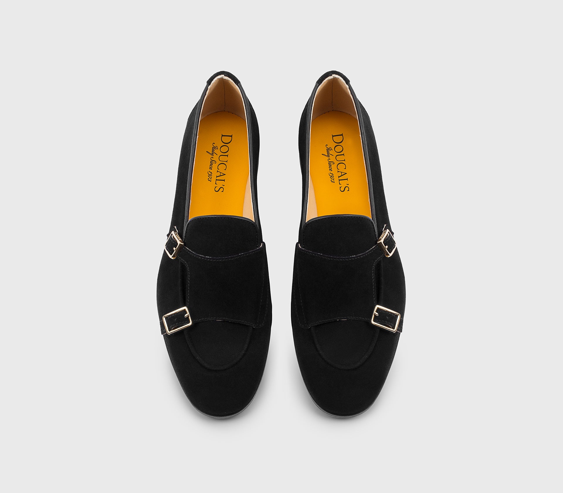 DD8877MEGNUF252NN00 - Mocassino con doppia fibbia in suede nero