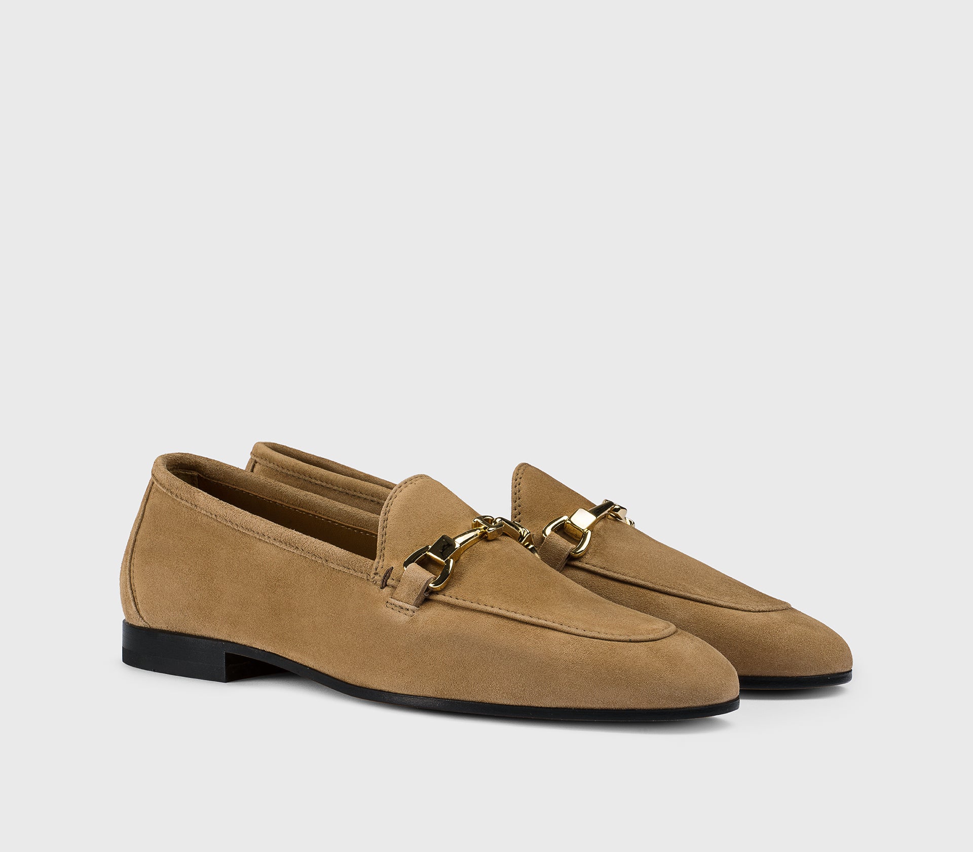 DD8878MEGNUZ278NC53 - Mocassino con accessorio in metallo in suede "teddy" beige