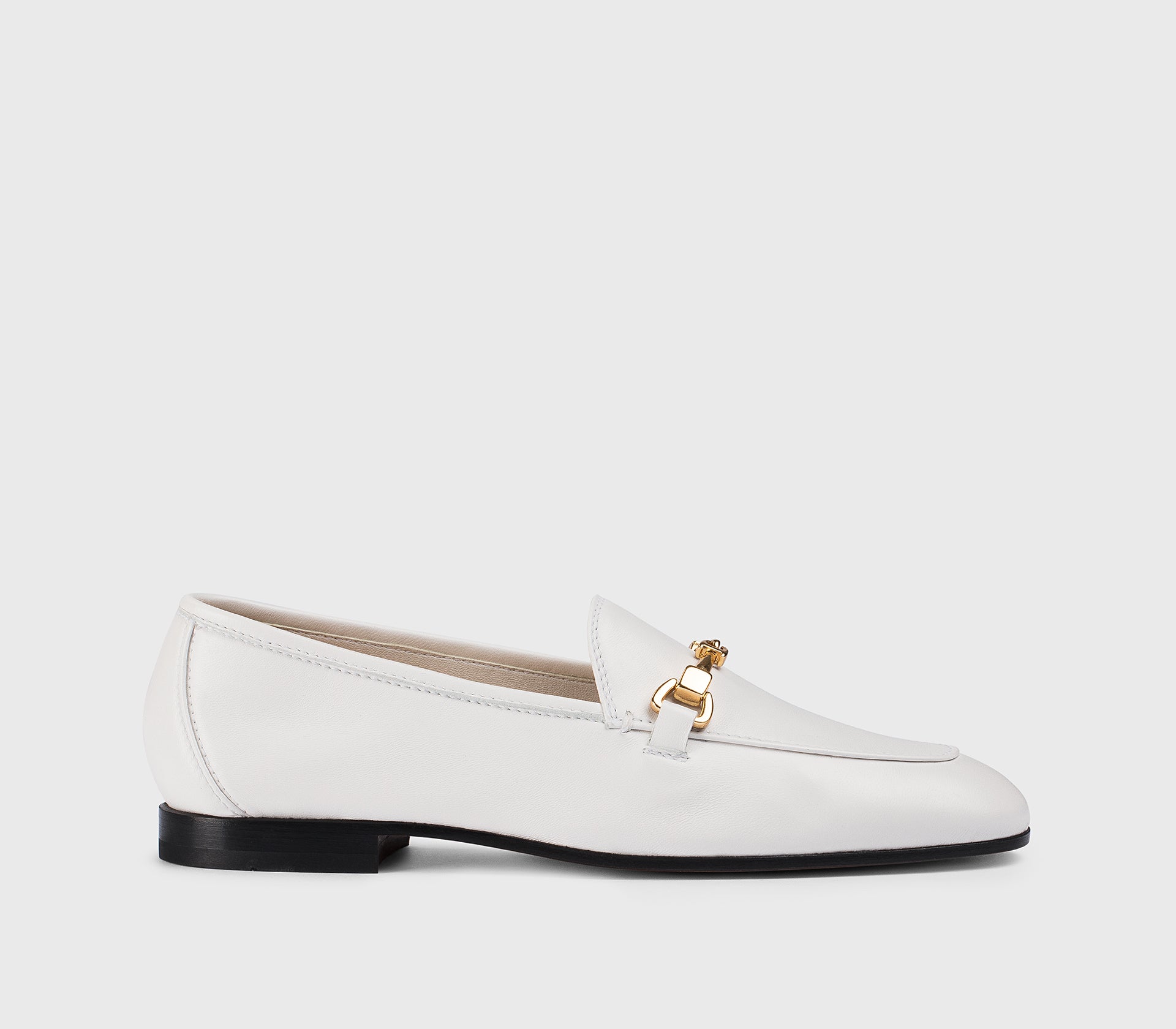 DD8878MEGNUZ279NW00 - Mocassino con morsetto in pelle bianco