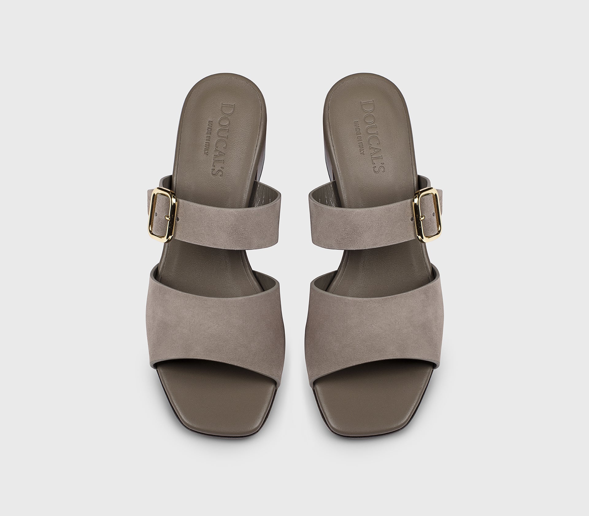 DD8886EDITUF278MN45 - Sandalo doppia fascia in suede grigio caldo