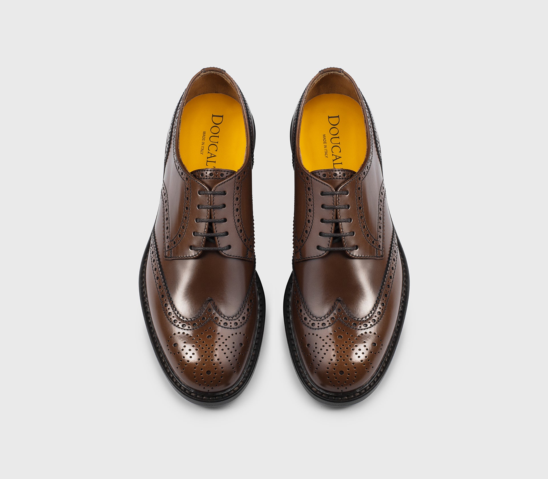DU1367PHOEUY007TM24 - Stringata coda di rondine in pelle marrone