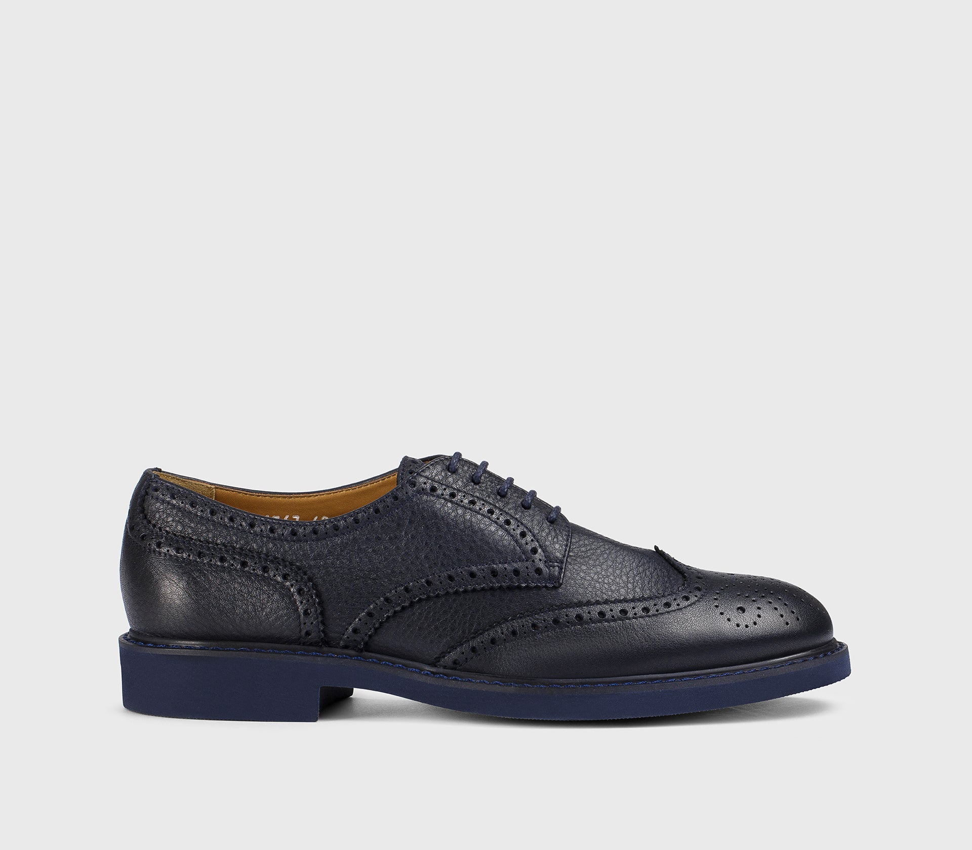 DU1367ROBEUZ225BB32 - Stringata coda di rondine in pelle blu "abisso"