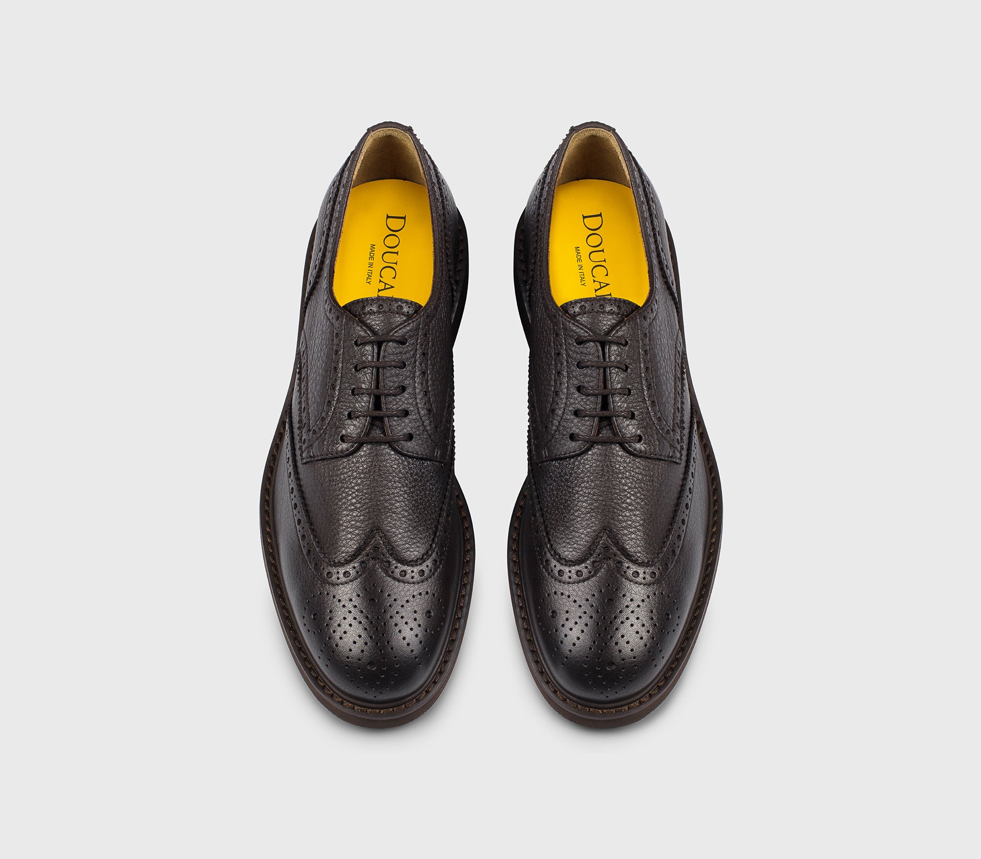 DU1367ROBEUZ225TM48 - Stringata coda di rondine in pelle marrone "fondente"