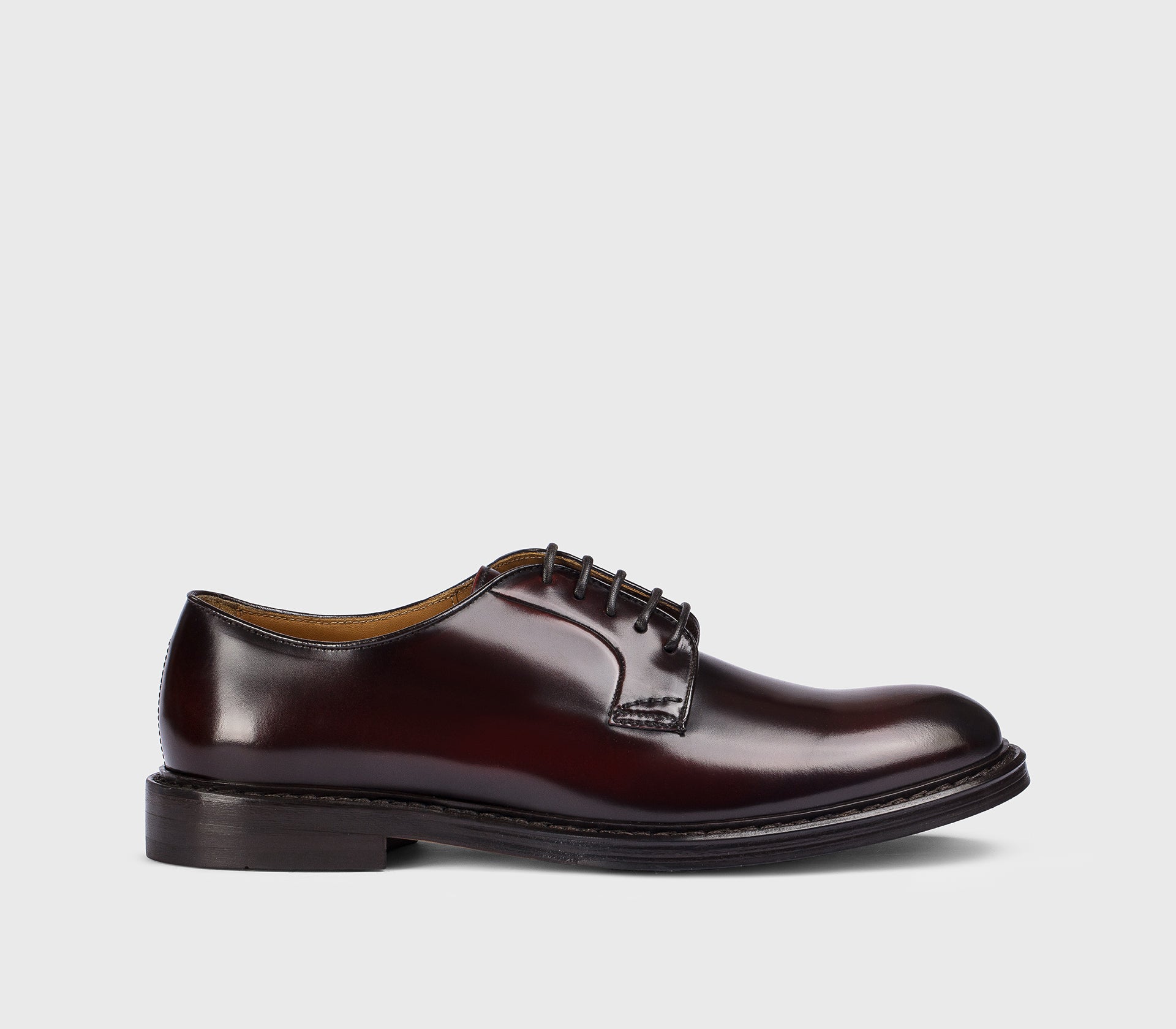 DU1385SIEWUF007TR23 - Stringata derby in pelle barbera