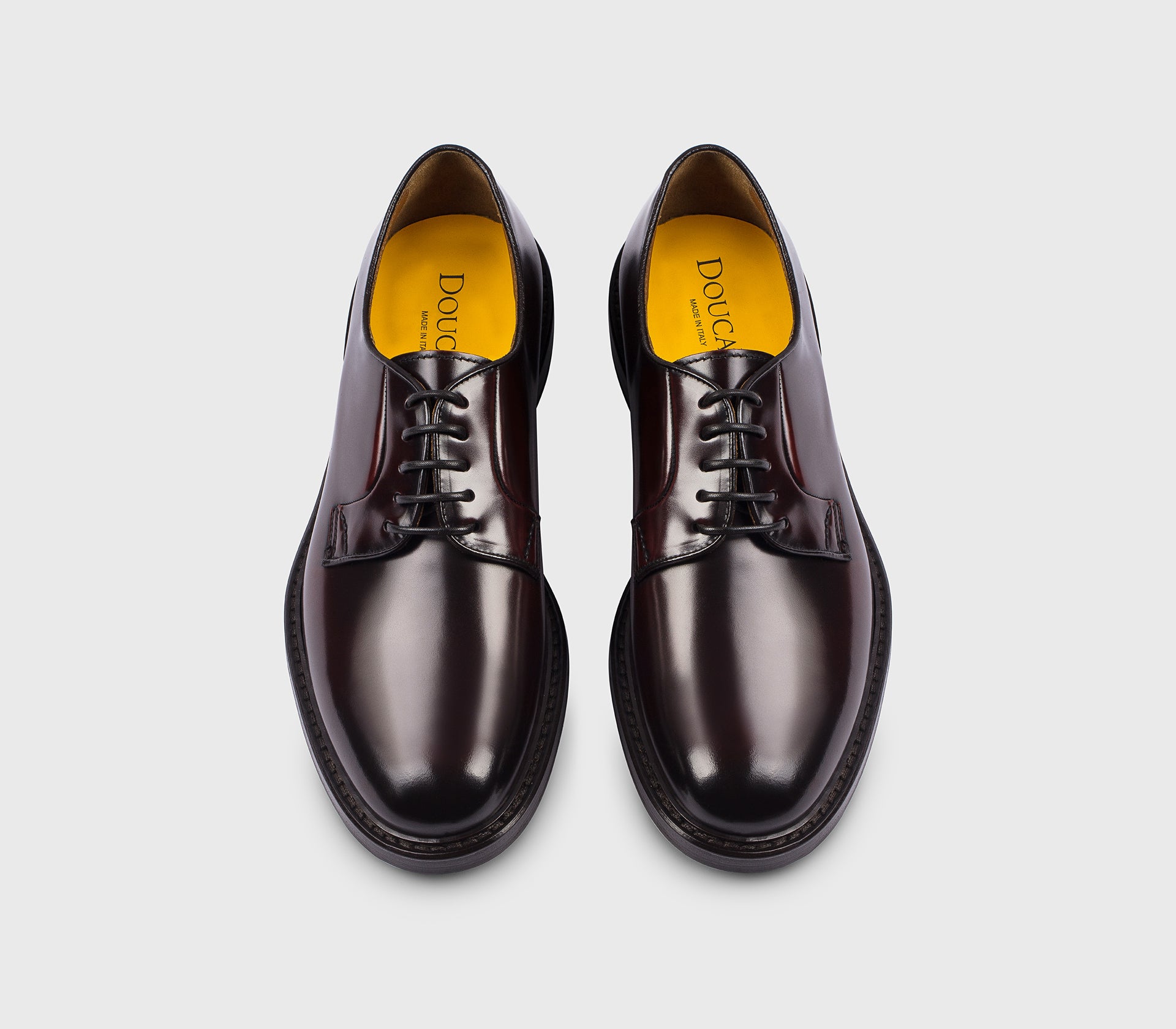 DU1385SIEWUF007TR23 - Stringata derby in pelle barbera