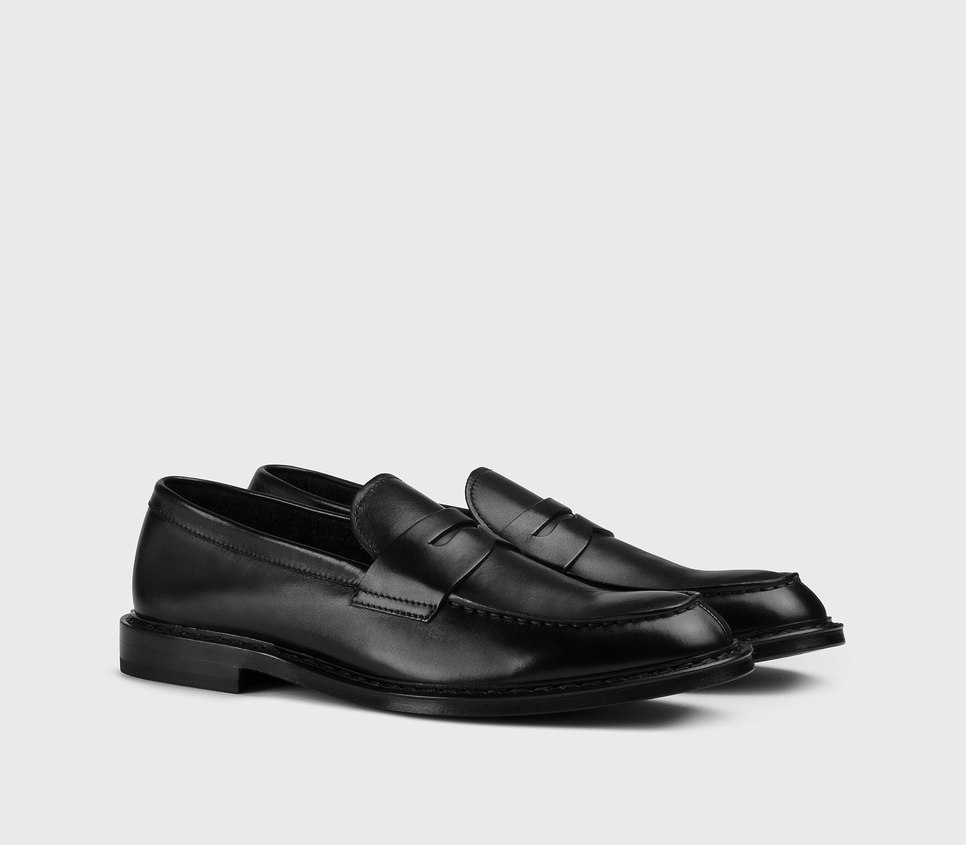 Mocassin en cuir noir