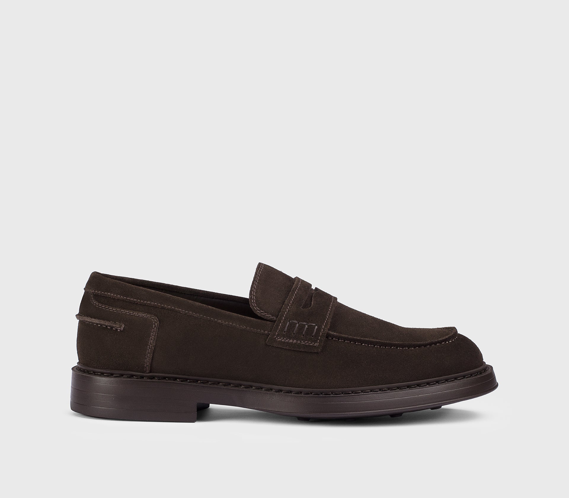 DU2726BRUXUF009TM23 - Mocassino penny in suede marrone "terre"