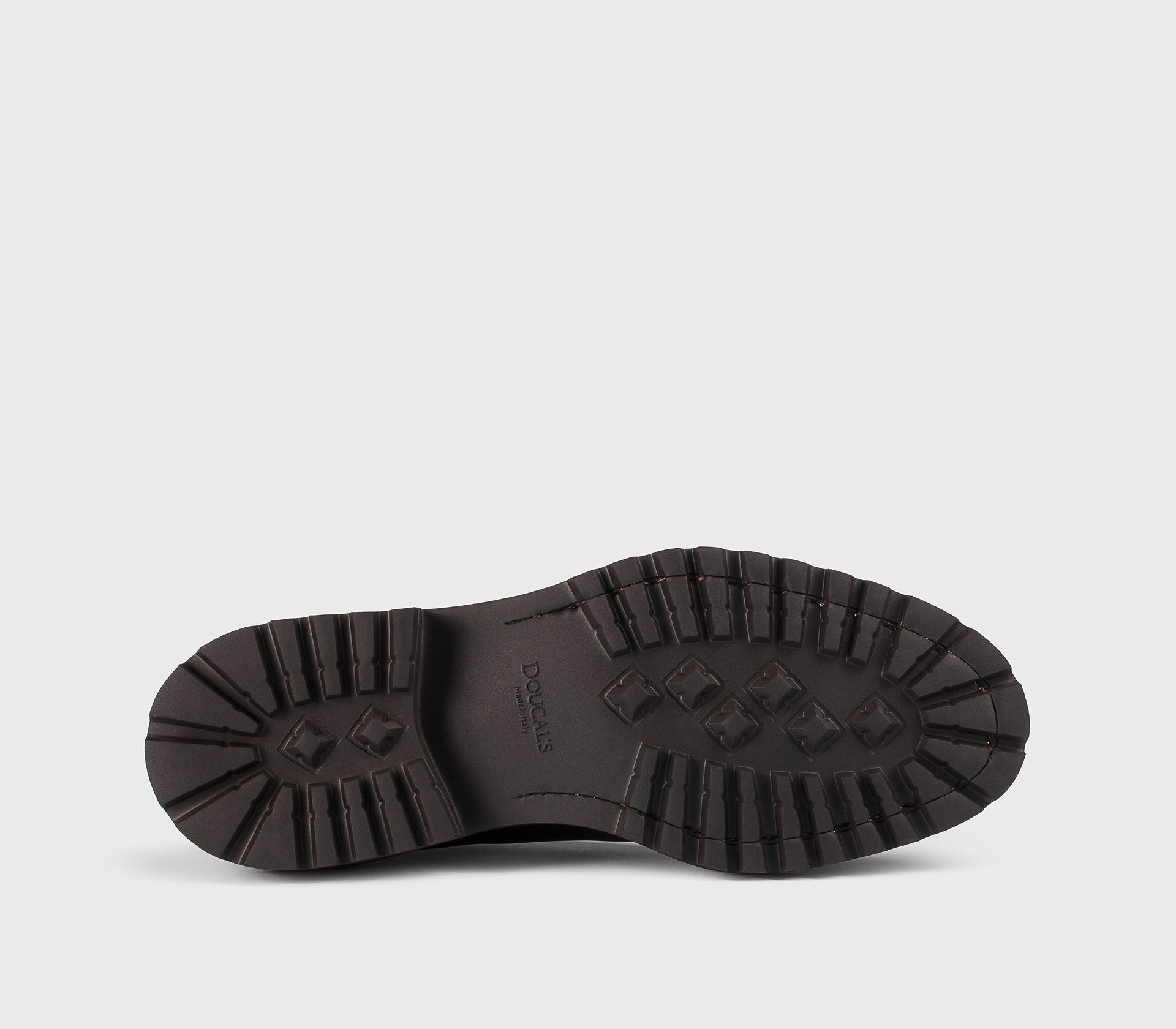 Schnürschuh aus dunkelbraunem Leder mit zwei Lochpaaren