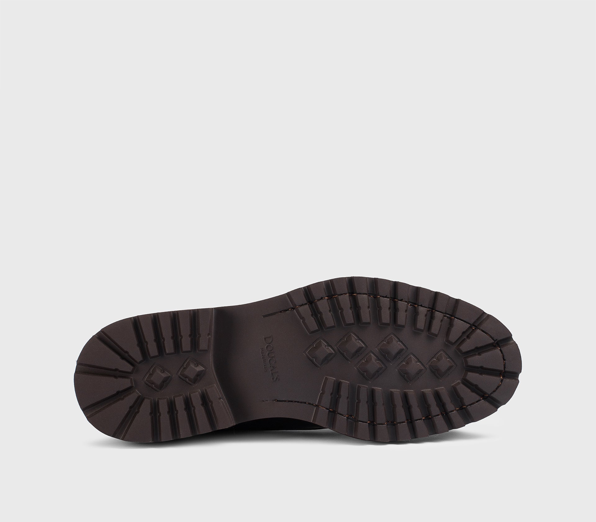 Dark brown leather double-buckle shoe