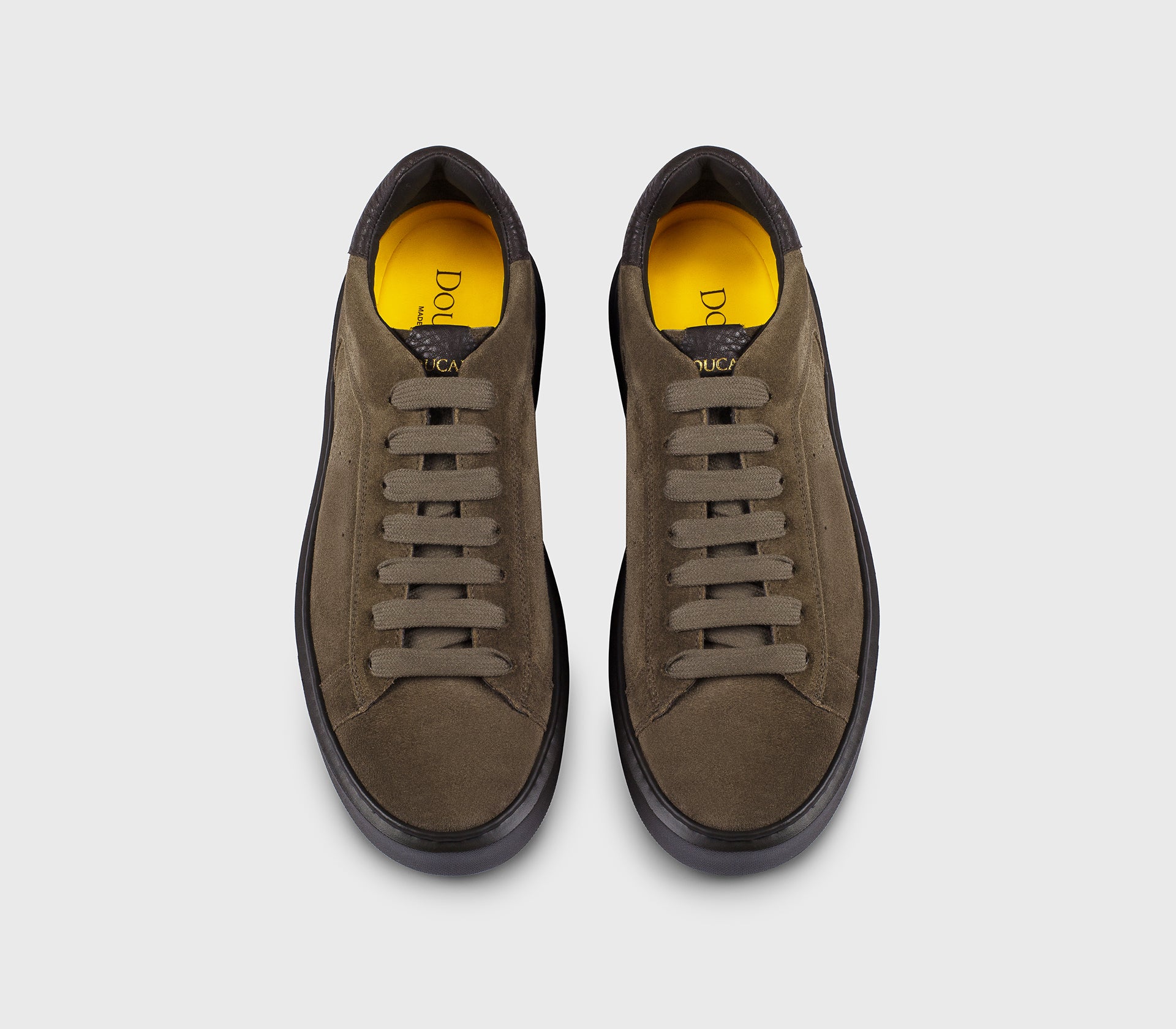 DU2852ALEXPF880TM49 - Sneaker in suede creta con dettaglio in pelle