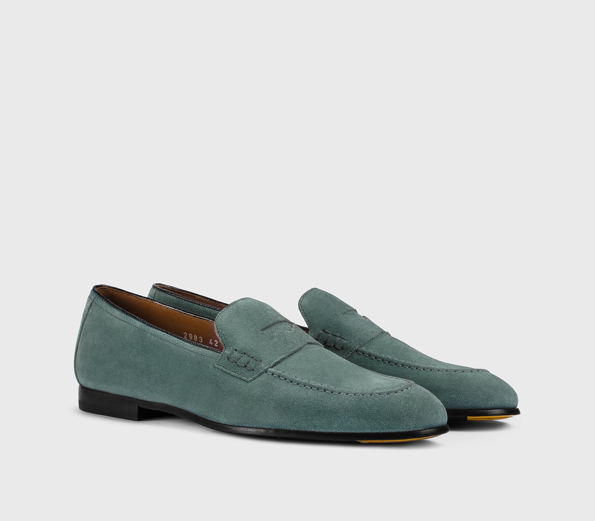 Mokassin aus blauem Veloursleder