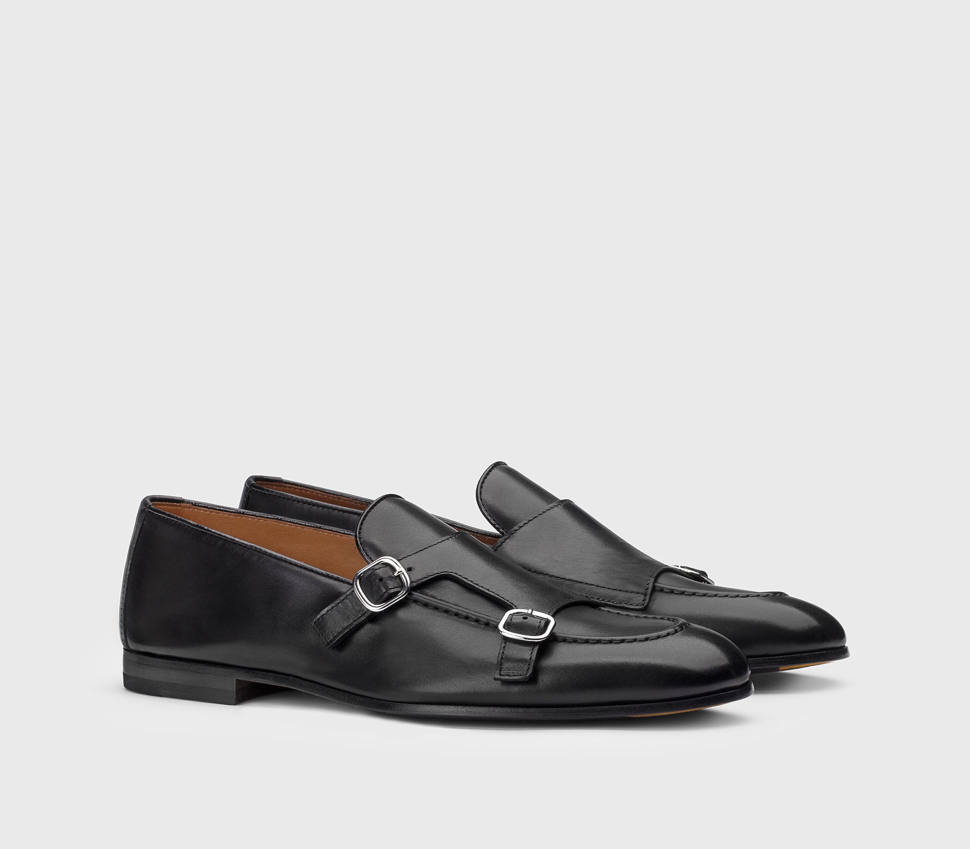 DU3160PANNUF159NN00 - Mocassino doppia fibbia in pelle nero