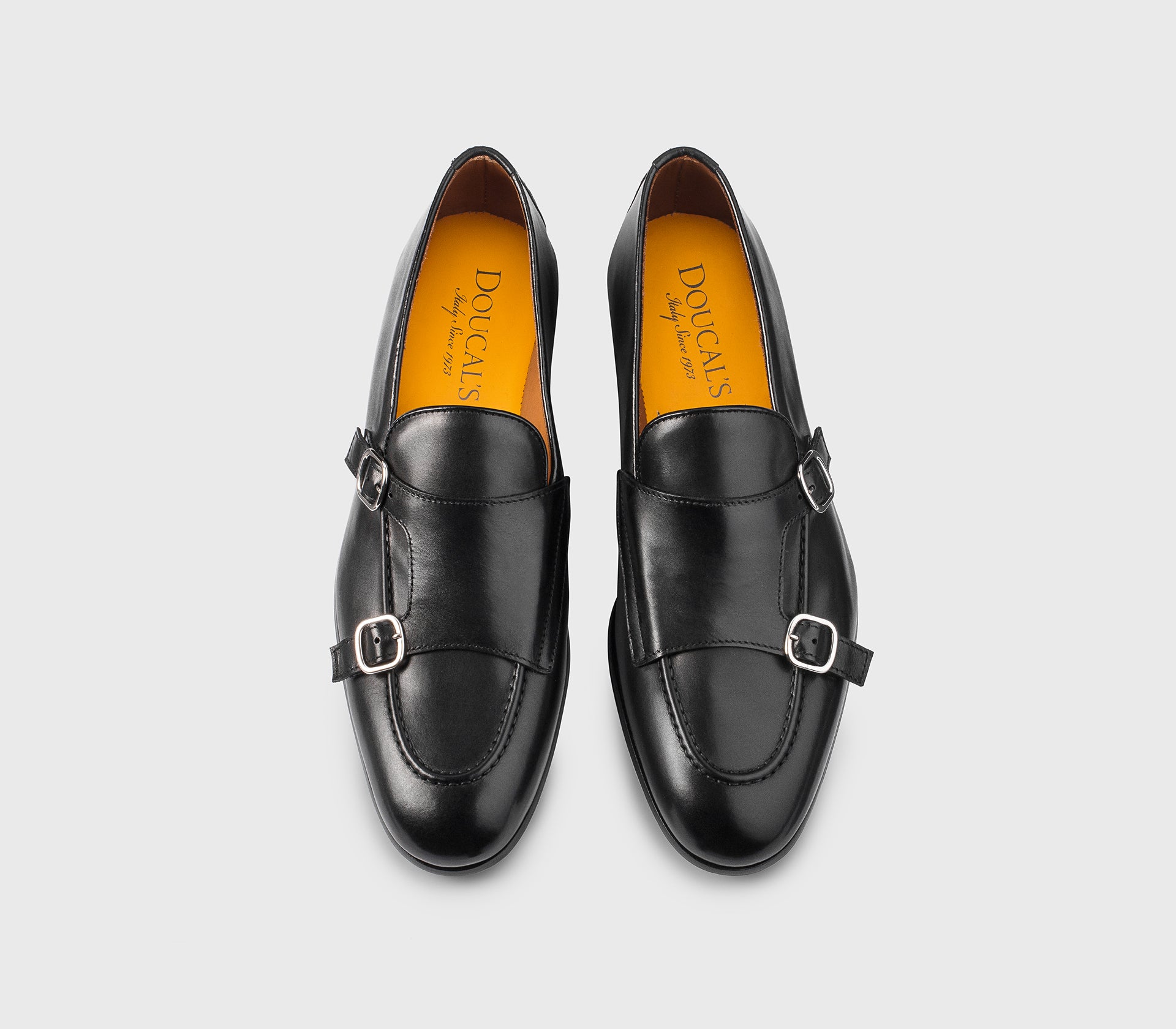 DU3160PANNUF159NN00 - Mocassino doppia fibbia in pelle nero