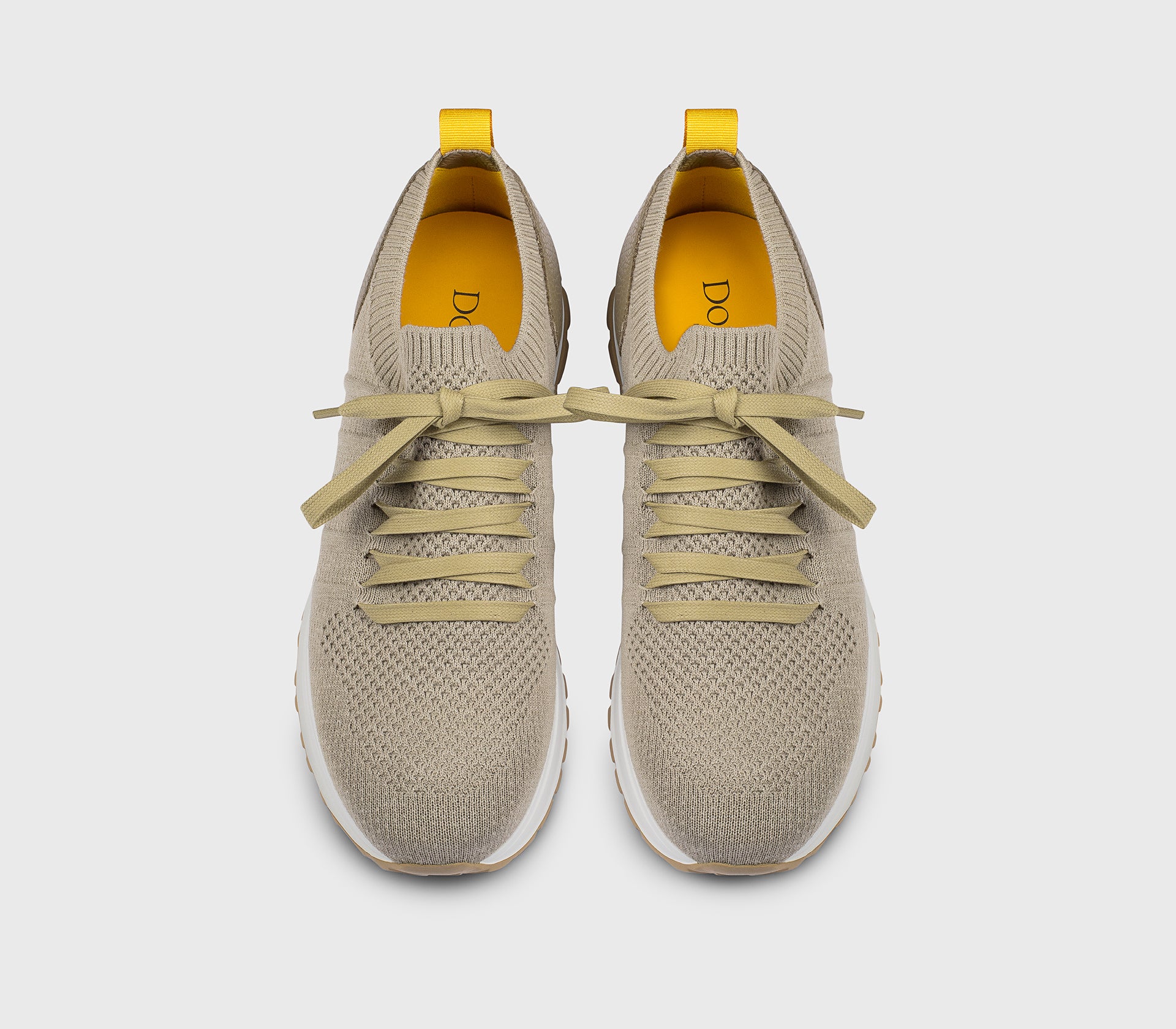 DU3222SYDNPZ830DM49 - Sneaker in tessuto tecnico e pelle taupe e creta