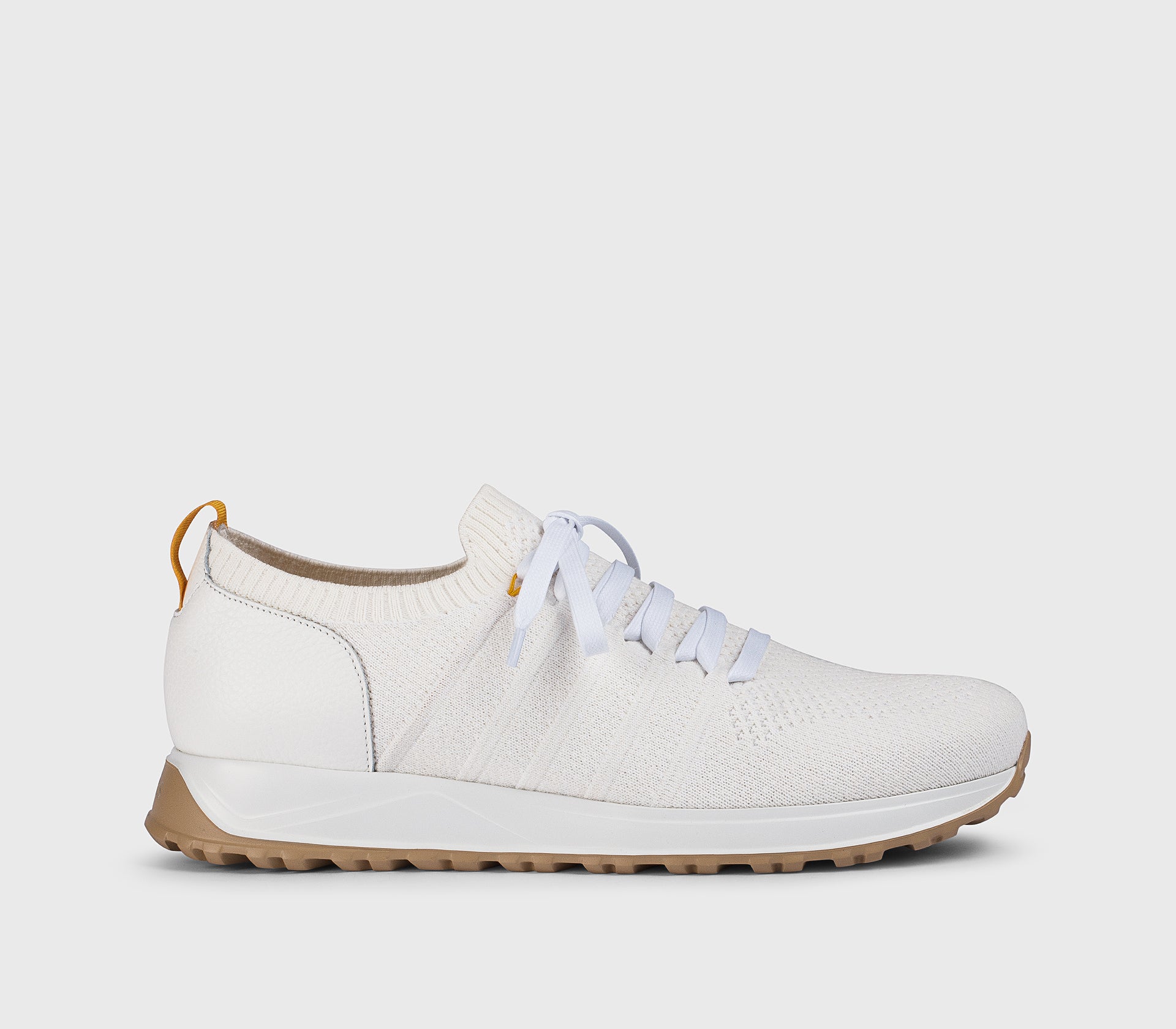 DU3222SYDNPZ830DW13 - Sneaker in tessuto tecnico e pelle bianco "gesso"