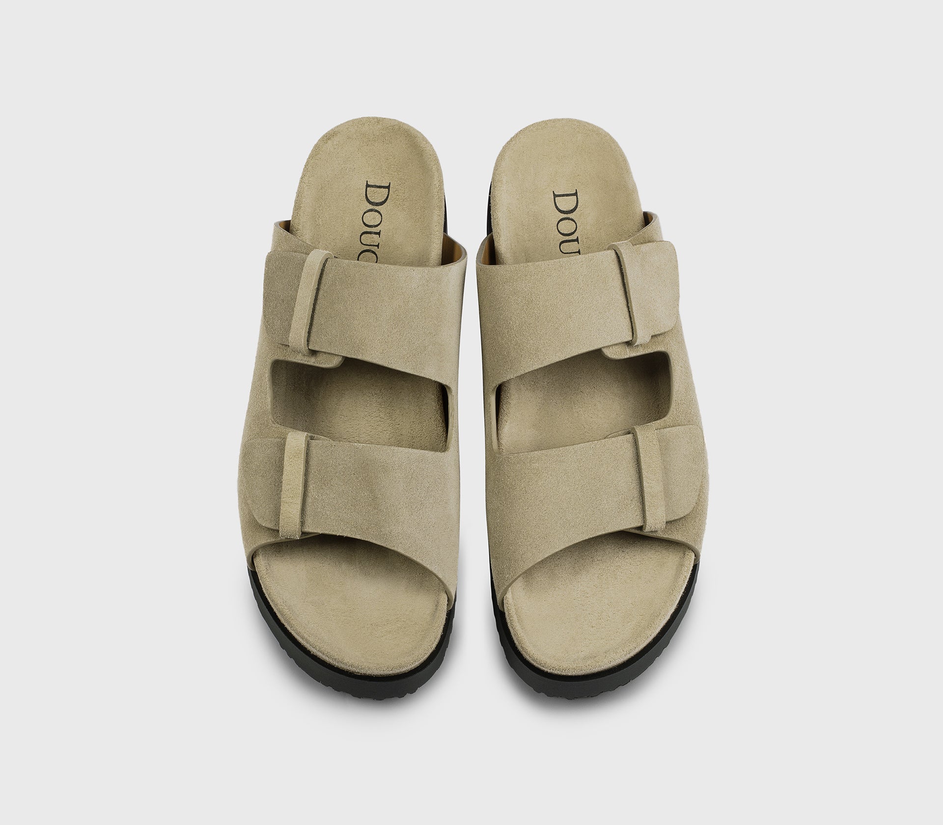 DU3297NECKPF772NC15 - Sandalo con doppia fascia in suede sabbia