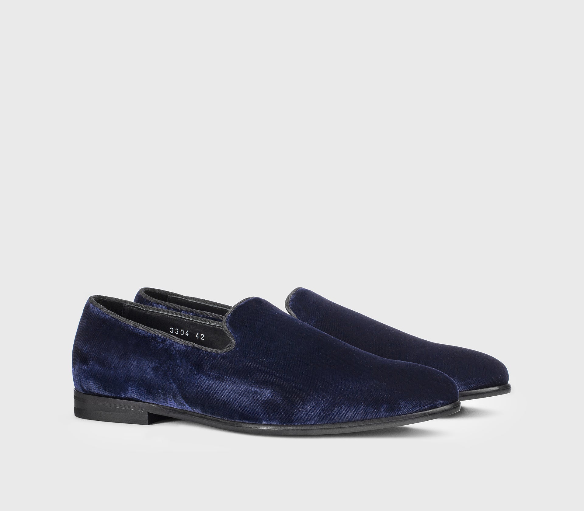 Mokassin aus blauem Samt