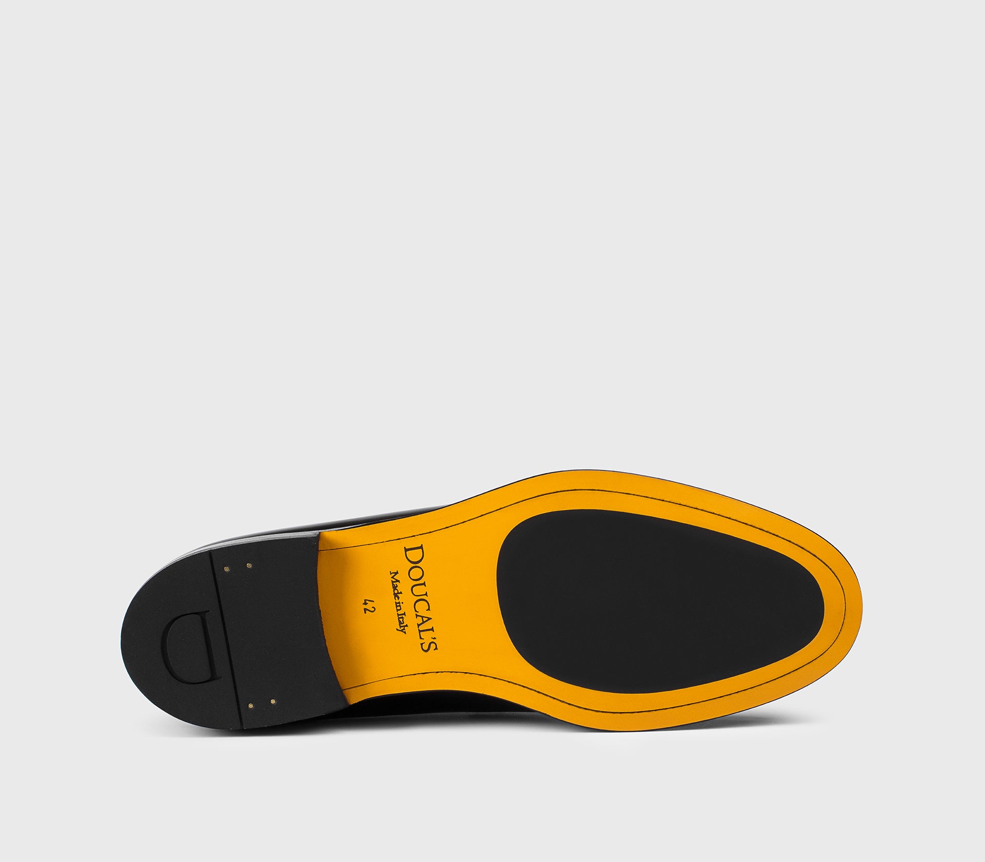 Black leather loafer