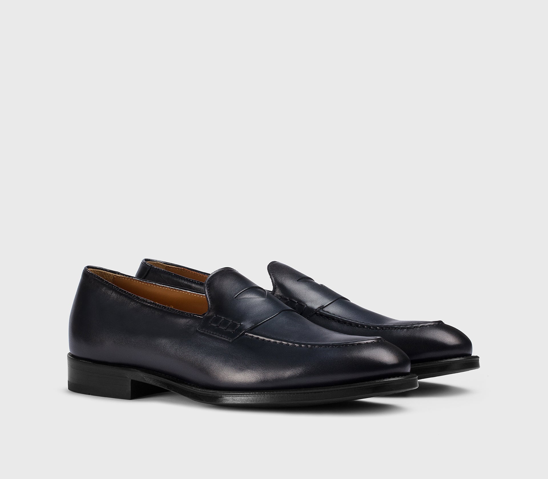 DU3340ORVXUF259NB00 - Mocassino penny in pelle blu