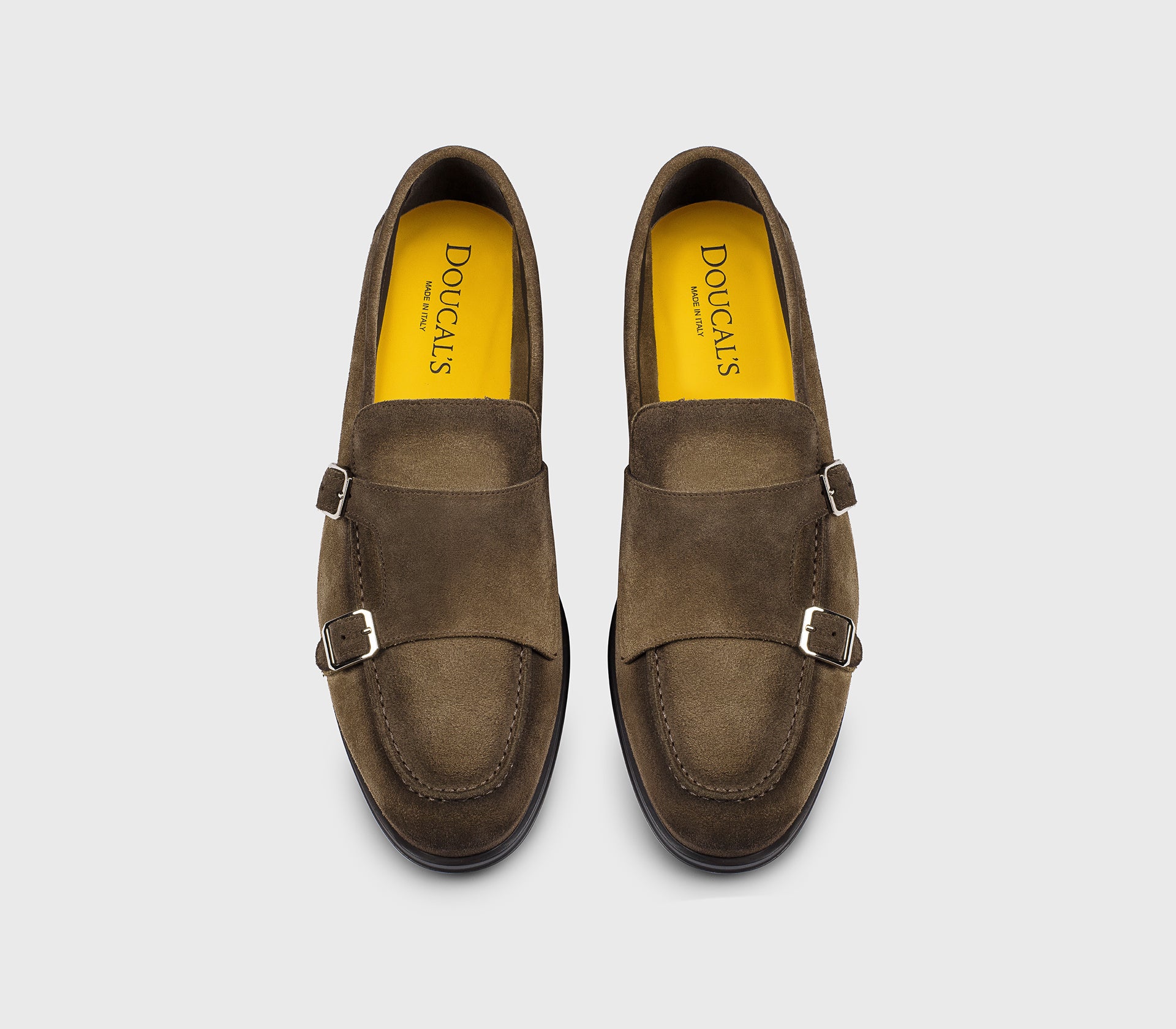 DU3384NOTTUY260TM08 - Mocassino doppia fibbia in suede cacao