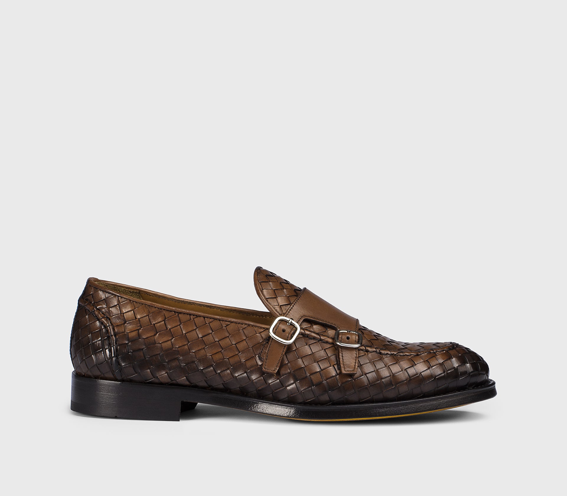 Mocassino fibbia da uomo in pelle intrecciata | cuoio - Doucal's