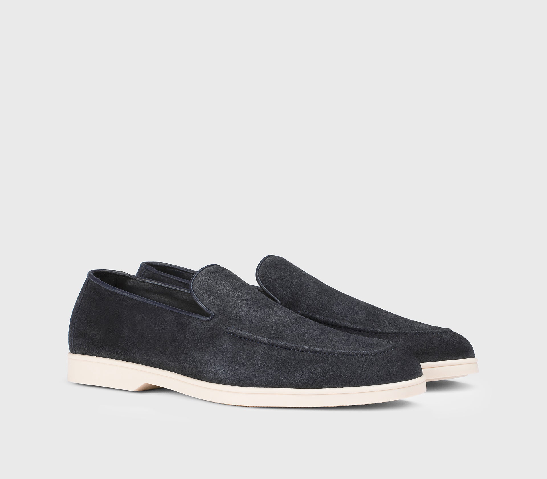DU3413NWMAUY009GB15 - Mocassino in suede blu "notte"