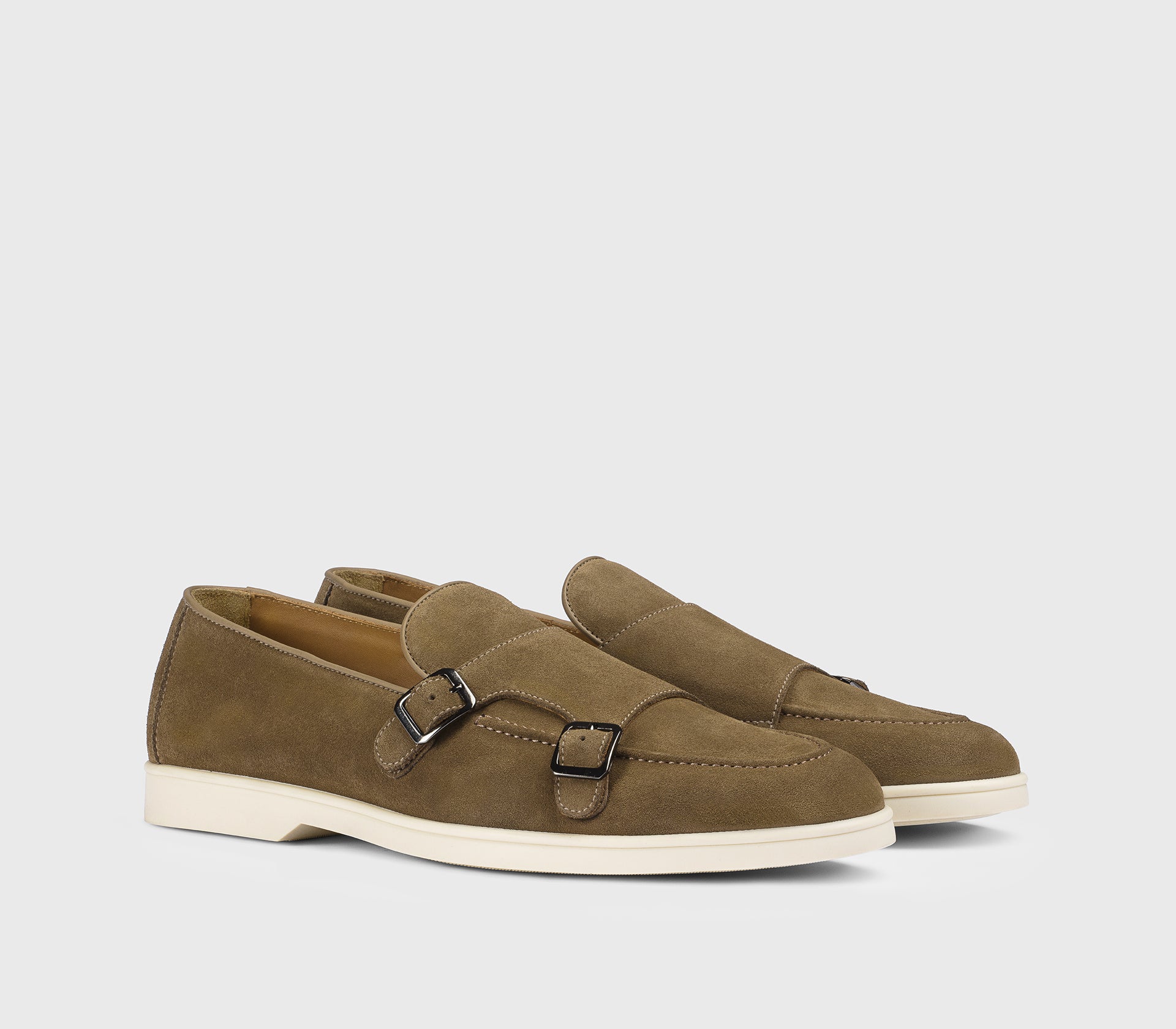 DU3414NWMAUY009GV31 - Mocassino doppia fibbia in suede palude