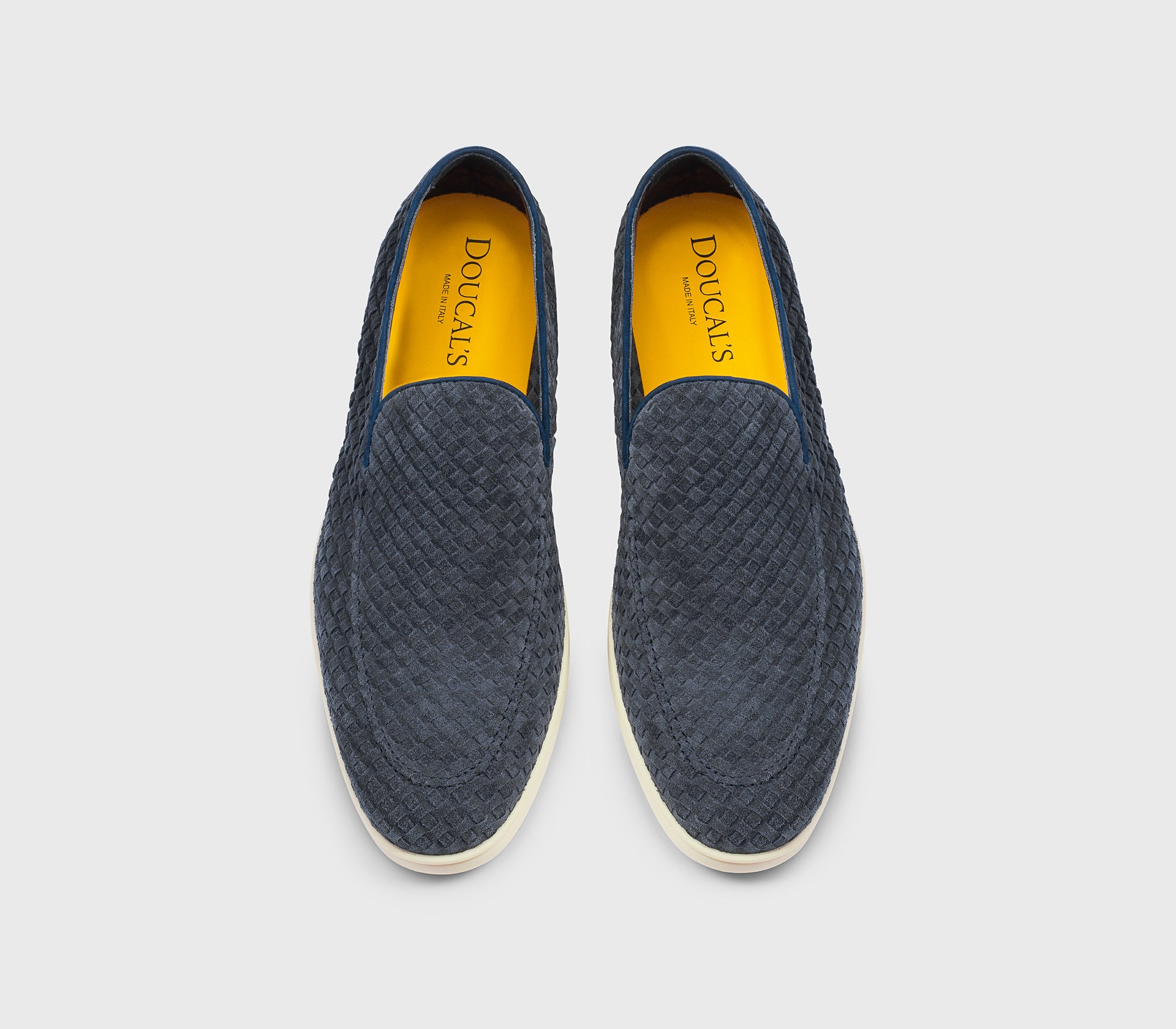 DU3416NWMAUY261GB15 - Mocassino in suede intrecciato blu
