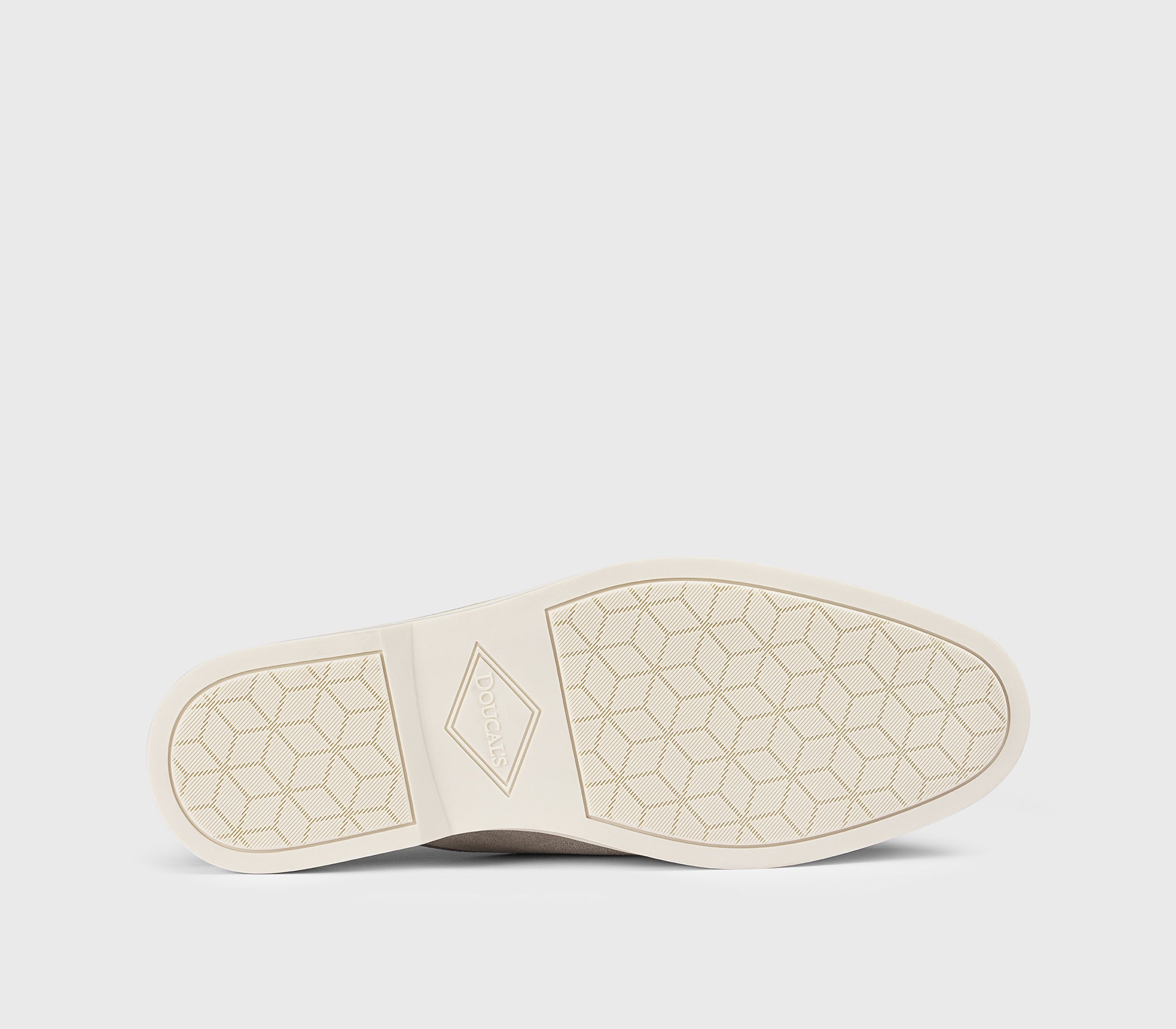 Pantolette aus sandfarbenem Veloursleder