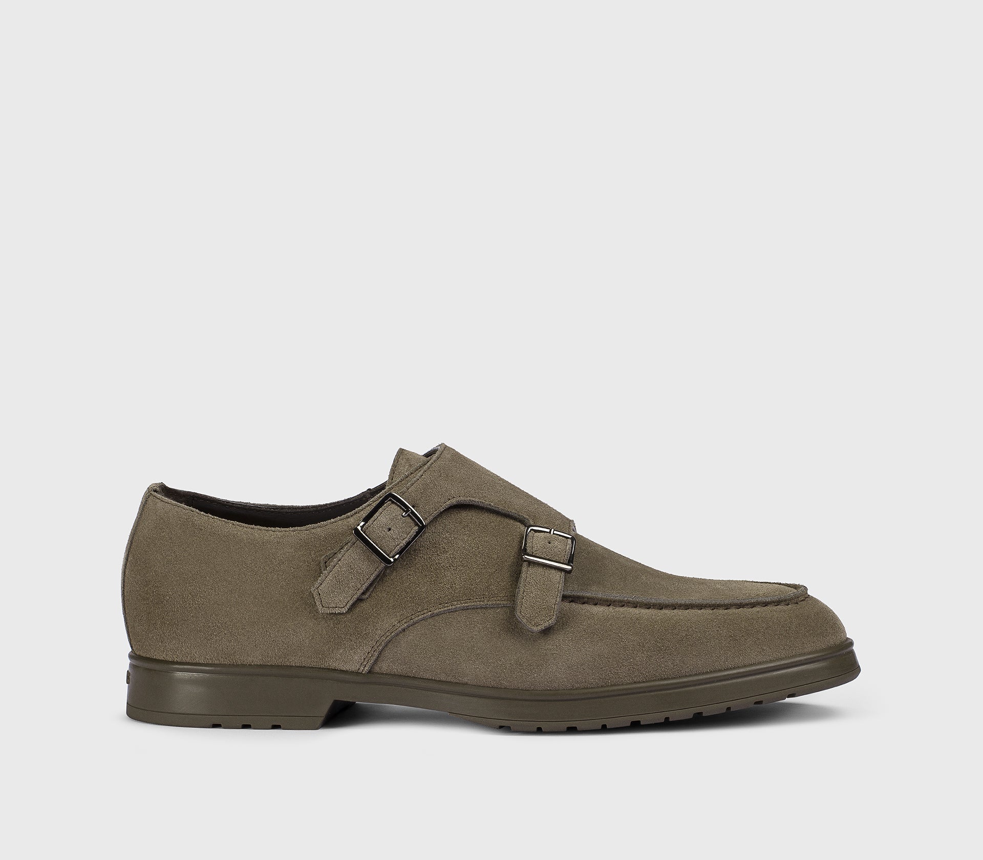 DU3472JEREUF009OM39 - Doppia fibbia in suede "espresso"