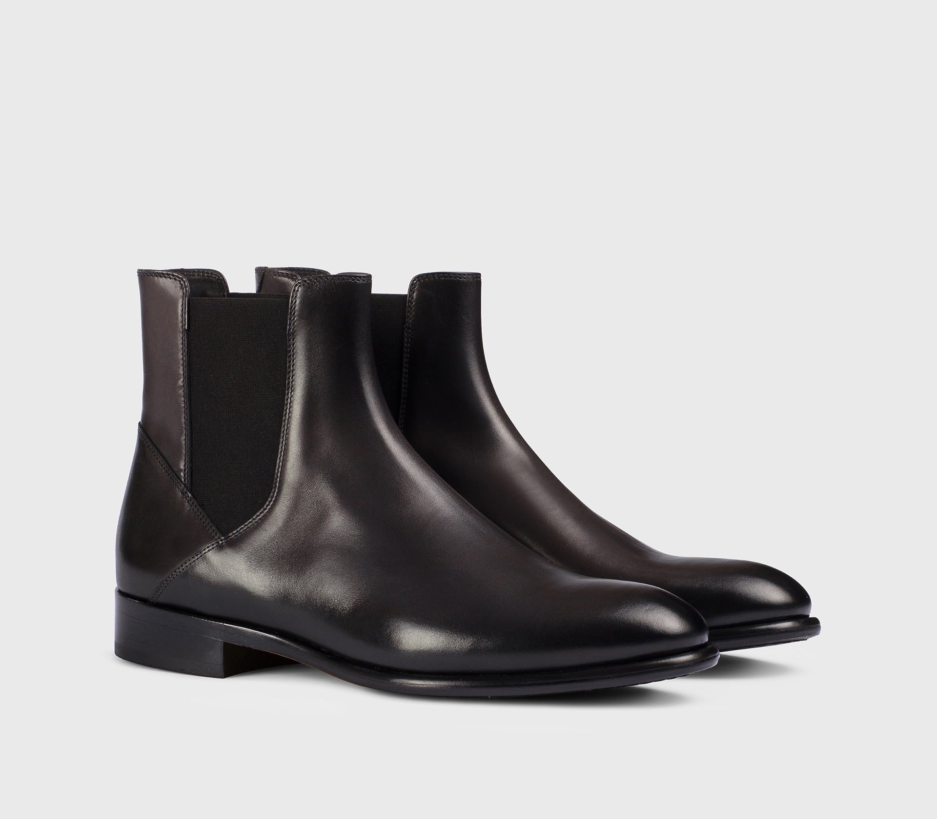 Bottine en cuir graphite