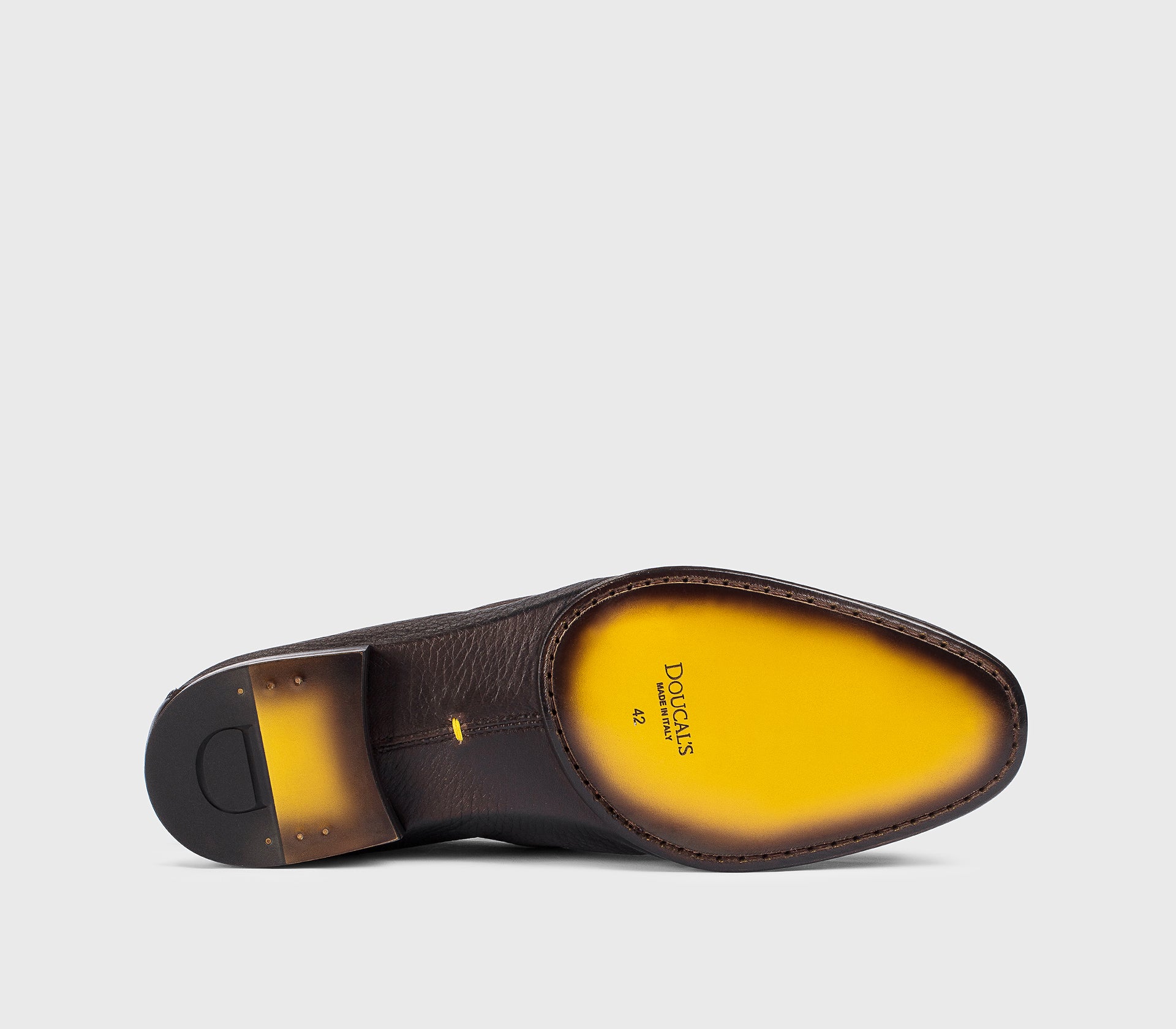 Dark brown deerskin leather loafer with tassels