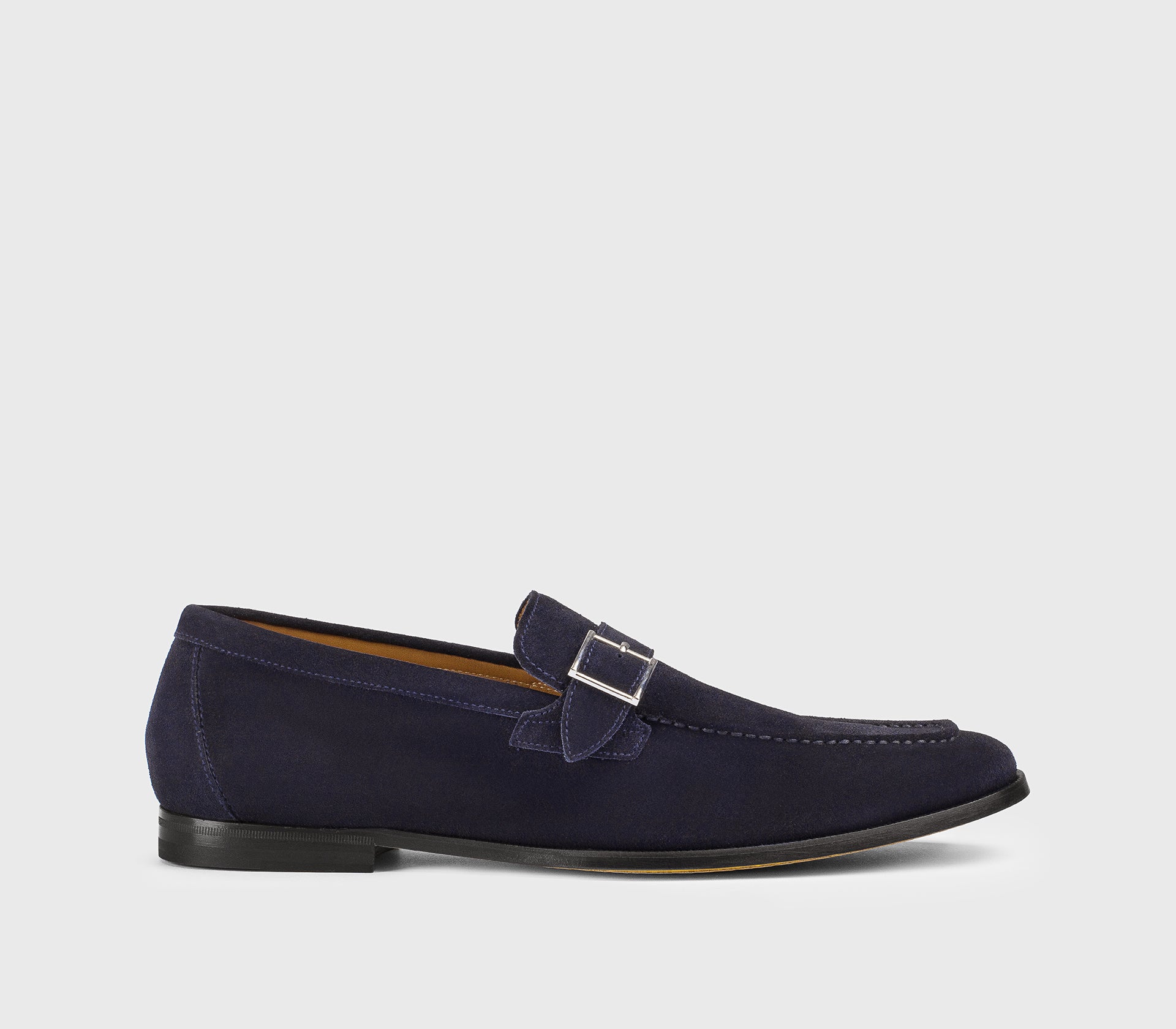 DU3524NORWUZ009NB00 - Mocassino mono fibbia in suede blu