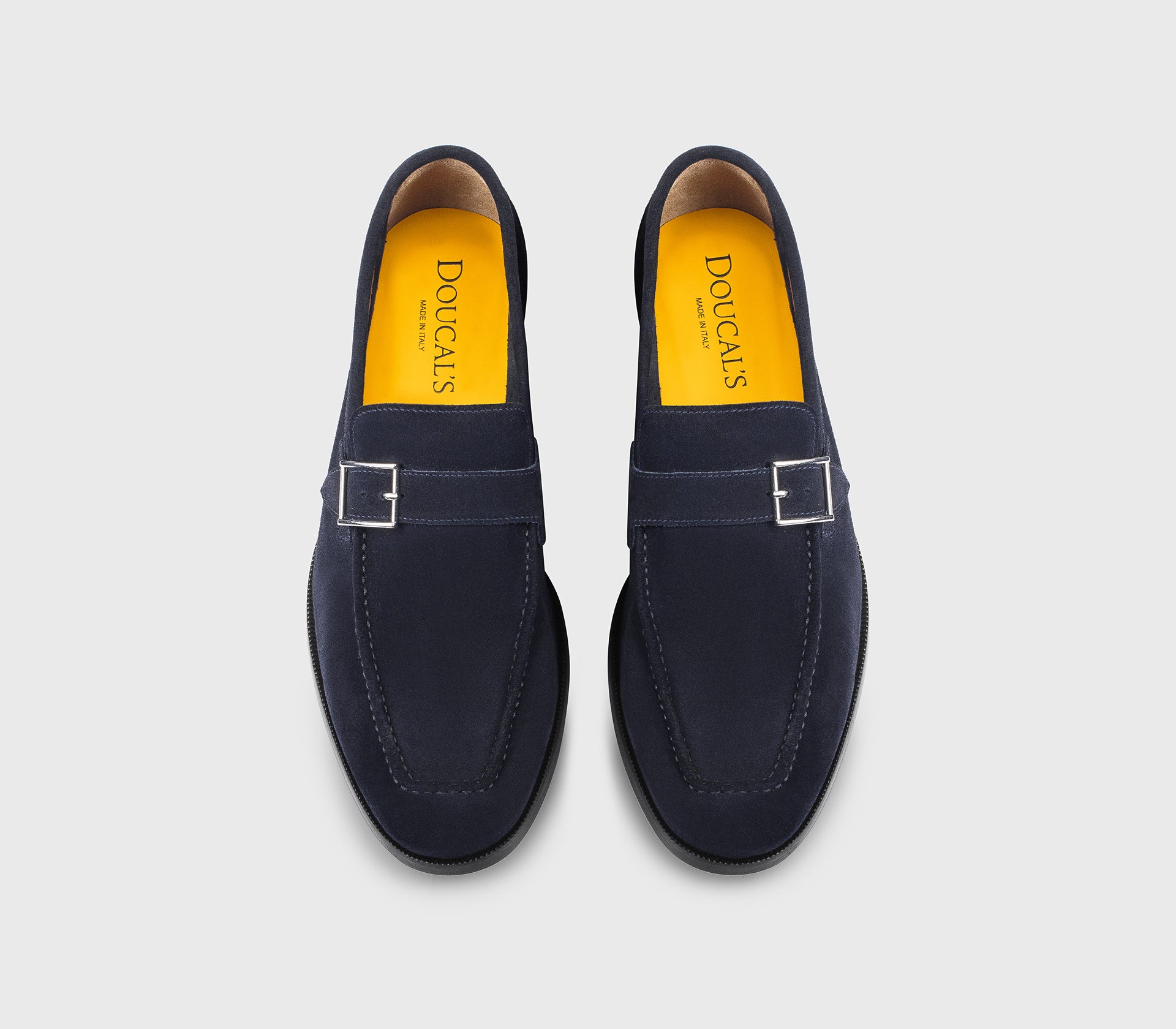 DU3524NORWUZ009NB00 - Mocassino mono fibbia in suede blu