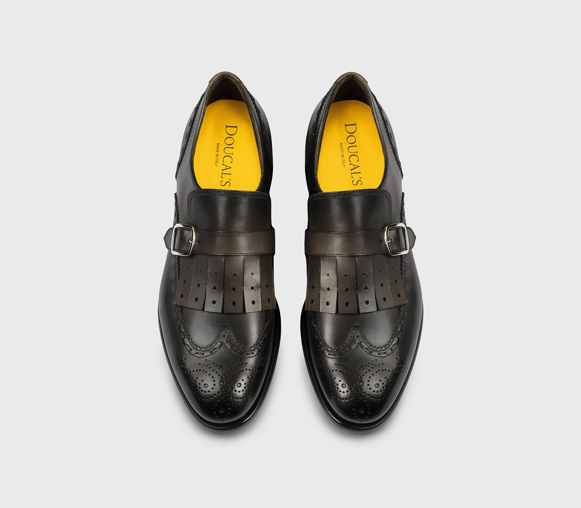 DU3536FREDUF159TM29 - Mono fibbia con frangia in pelle testa di moro
