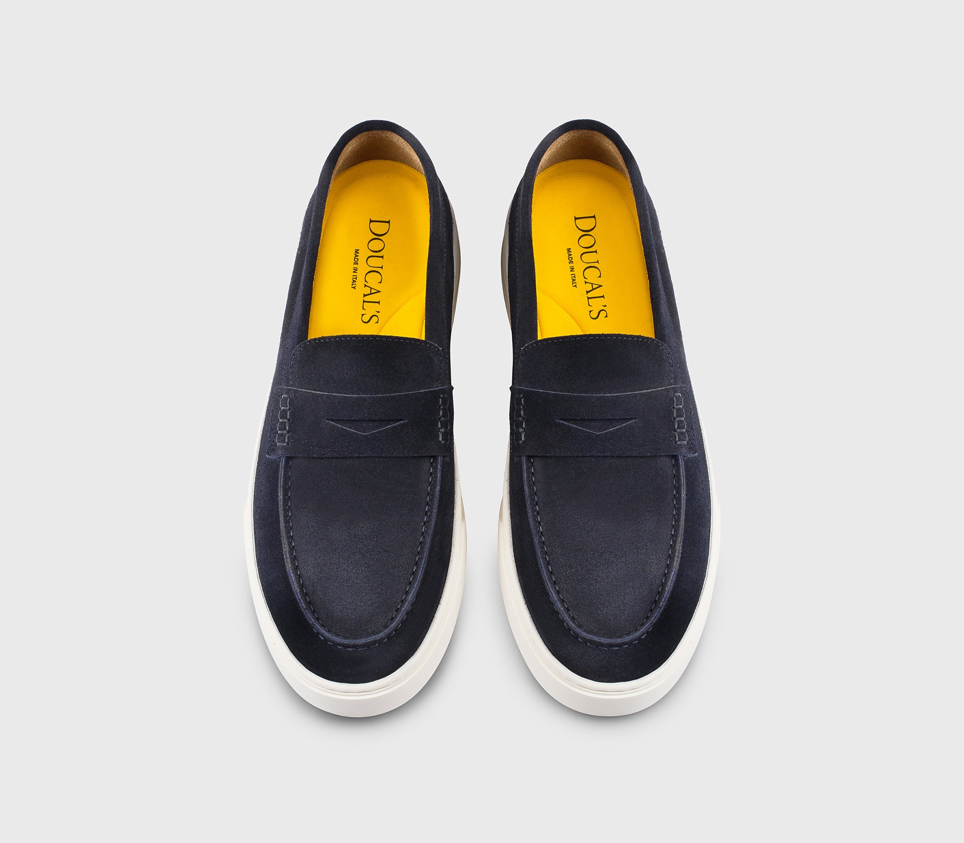 DU3546STEVUY009EB00 - Mocassino slip-on con mascherina in suede blu
